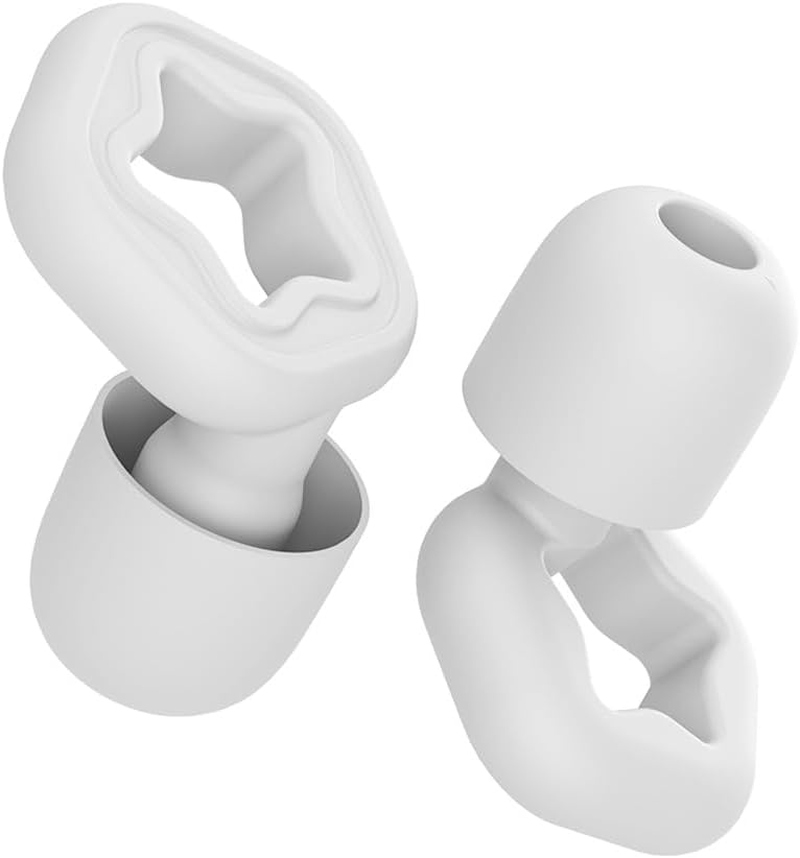 In-Ear Ear Plugs with Five Star Shape Design&ndash; Super Soft, Reusable Hearing Protection in Flexible Silicone for Sleep, Swimming, Travel, Noise Sensitivity 6 Ear Tips in S/M/L - SNR 24Db & NRR 14 Noise Cancelling (Black, S+M+L)