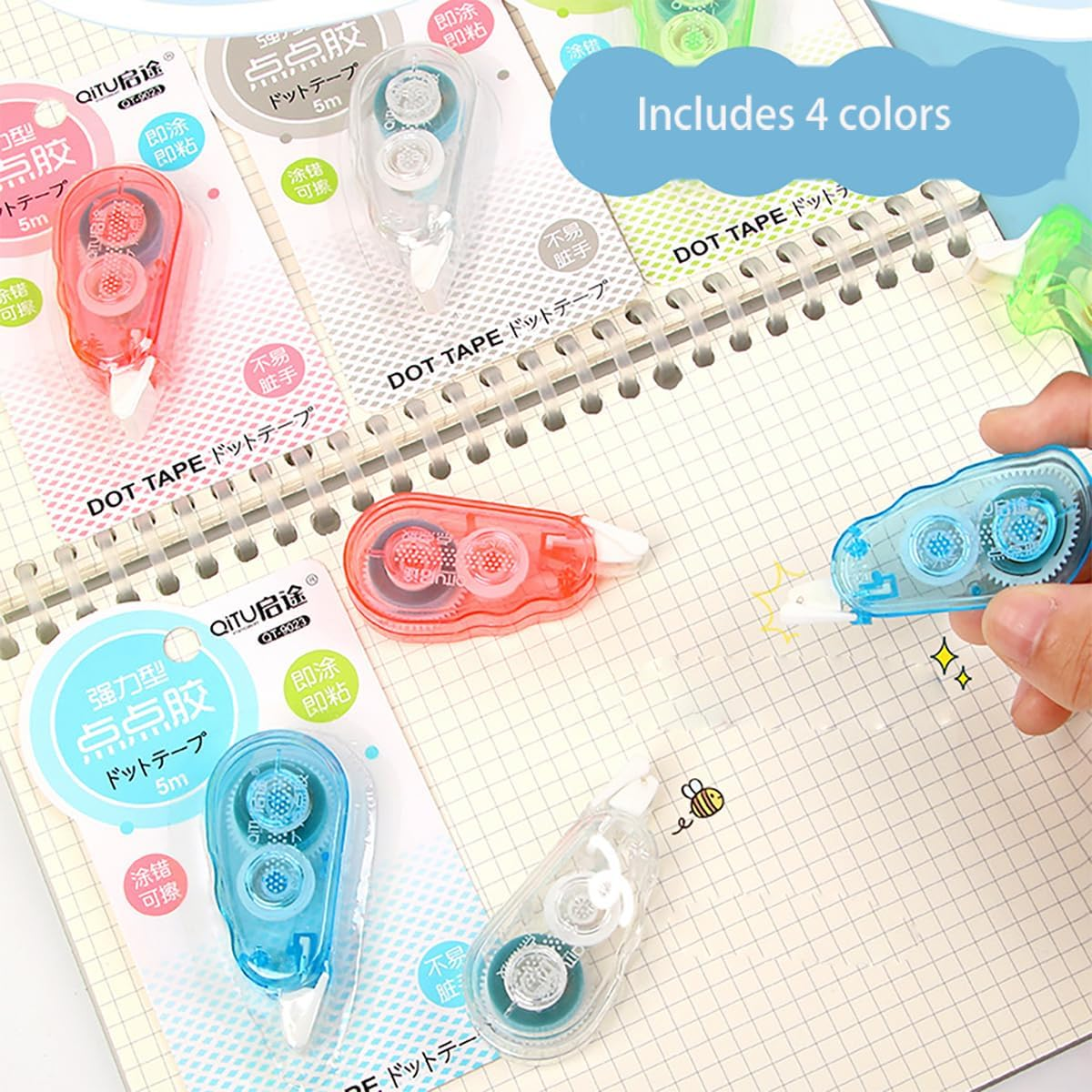 Double Sided Tape Roller, Scrapbooking Tape, Permanent Adhesive Tape Dispenser Runner for Crafts and Arts Projects, Photo-Safe, 0.3-Inch by 315-Inch (4) image number 2