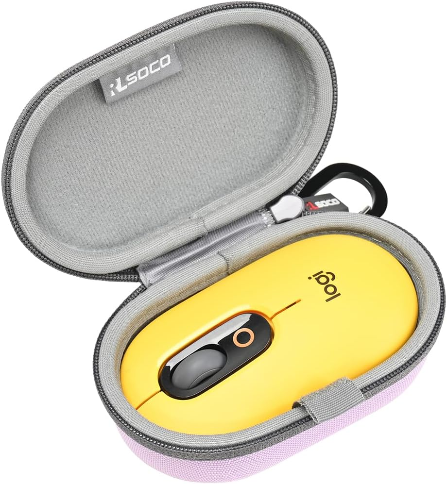 RLSOCO Carrying Case for Logitech Pebble Mouse 2/Pop/Pebble Bluetooth Wireless Mouse with Keychain - Purple (Case Only)