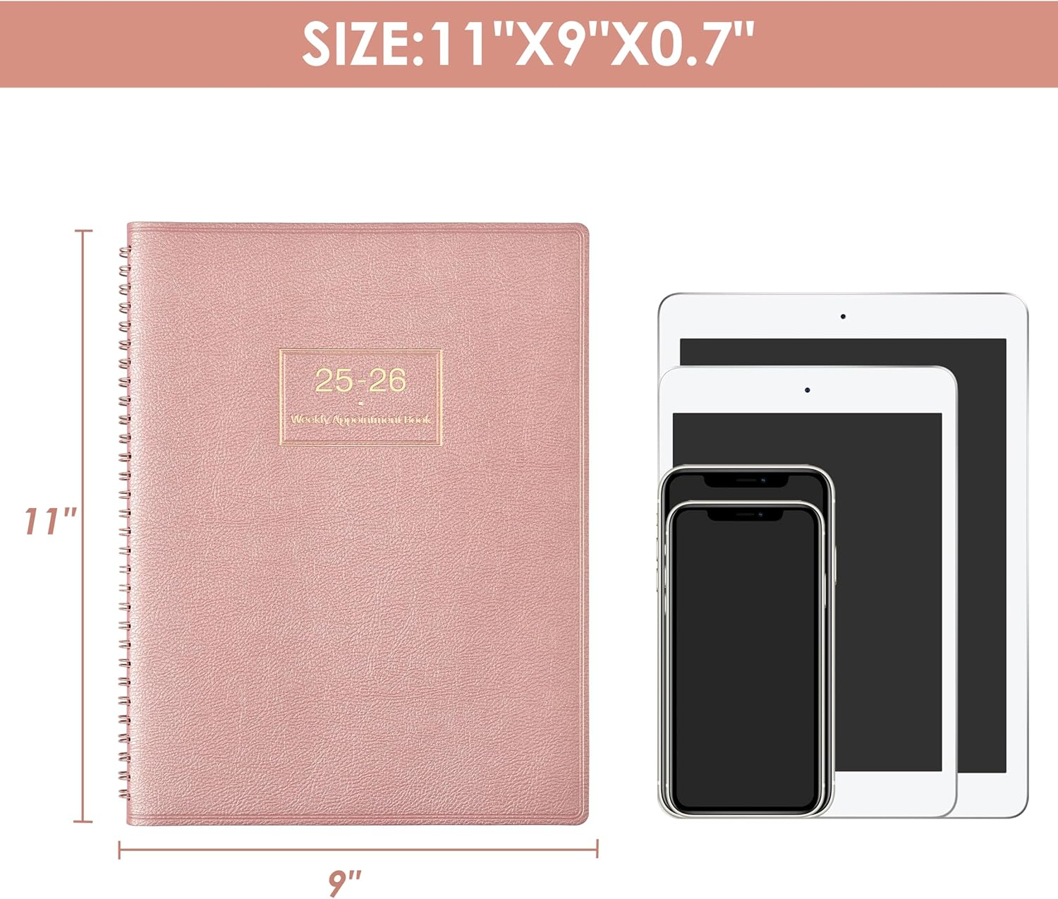 Artfan 2025-2026 Weekly Appointment Book/Planner, 9" X 11", 8" X 10", Daily/Hourly Planner image number 6