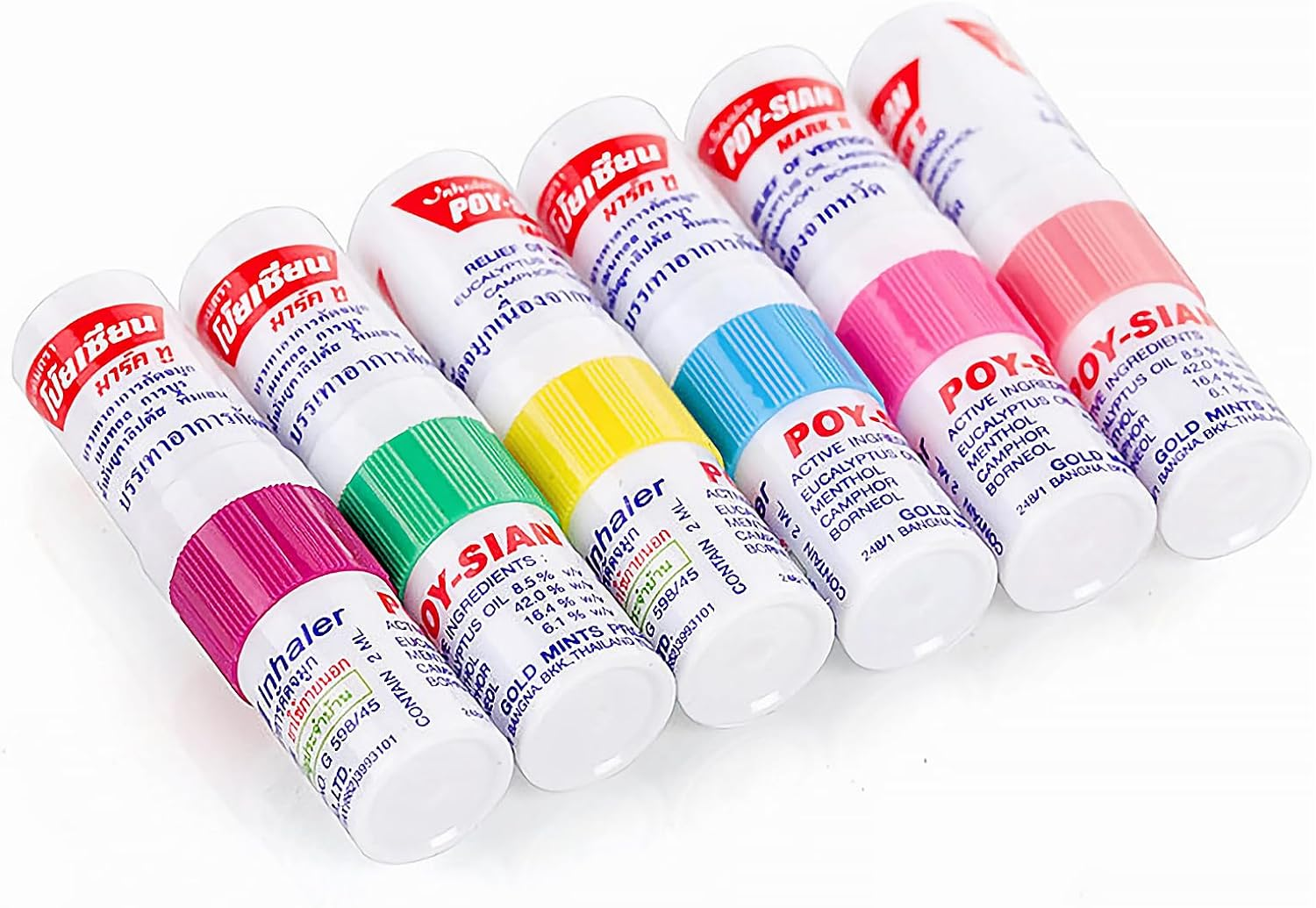 6 Pack-Poy-Sian 2-In-1(Incense+Oil) Nasal Inhaler, Great for Cold,Vertigo,Anti Fatigue,Refreshing,Heatstroke and Mosquito Bites image number 3