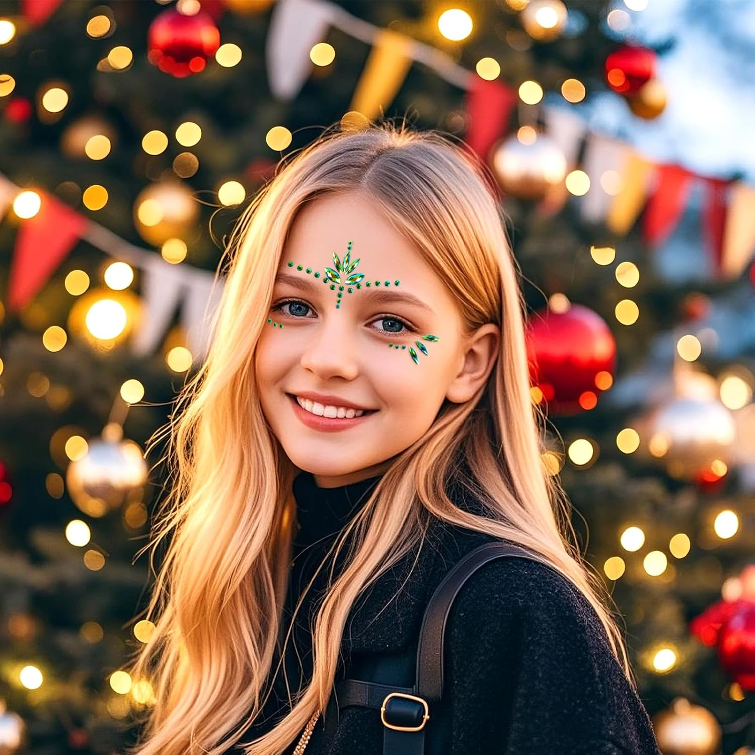 RUIOMII Pack of 2 Glitter Stones Face, Rhinestones Face, Face Tattoo Carnival for Festive Make-Up, Music Festival, Party