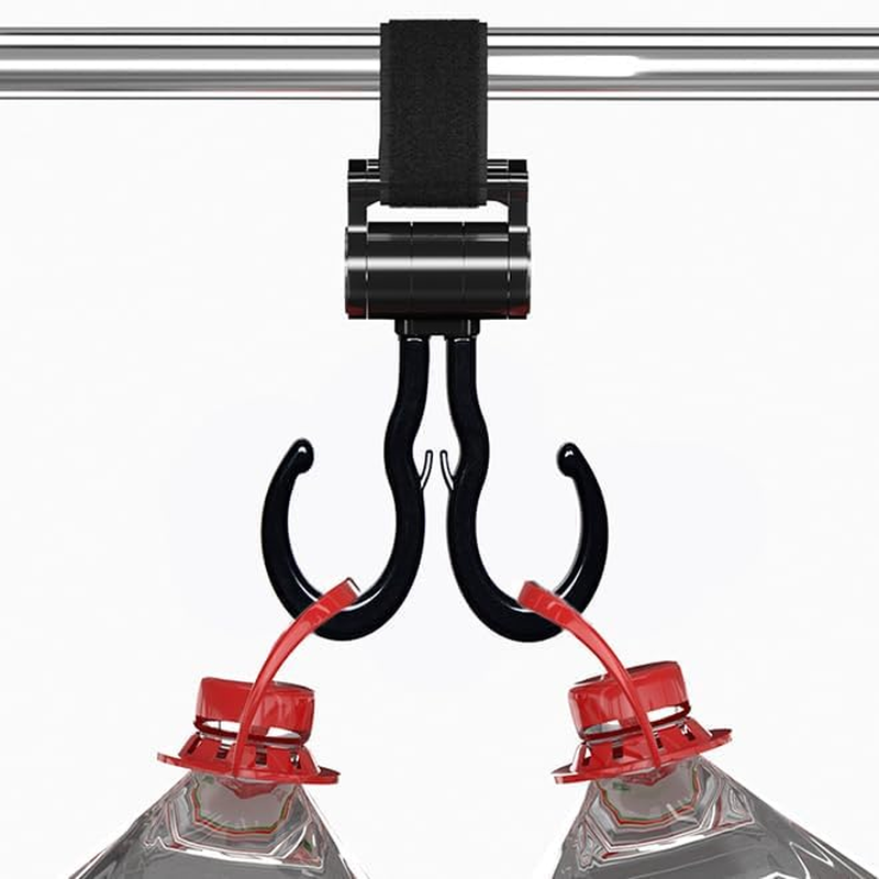 XUNQUCOM Baby Stroller Double Hooks Adjustable Stroller Hooks for Hanging Diaper Bags and Shopping Accessories Black