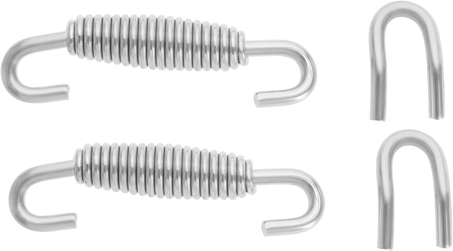 4 Sets Muffler Springs Kits 59Mm Stainless Exhaust Springs with 22X13Mm Welding Fasteners for Universal Motor Exhaust Pipe Hooks Stainless Steel image number 4