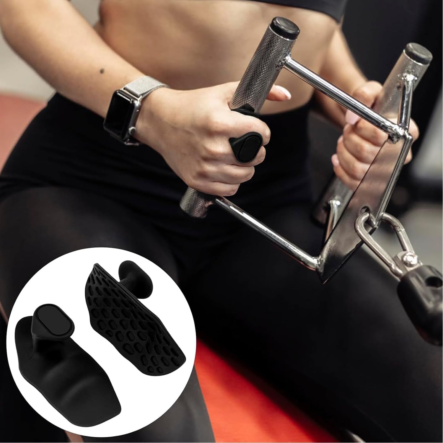 Yharnamite 1 Pair Gym Hand Grips for Weight Lifting, Anti-Slip Workout Grips, Non Slip Silicone Gym Grips Pads for Training and Exercise, Weight Lifting, Dumbbell, Deadlift image number 6