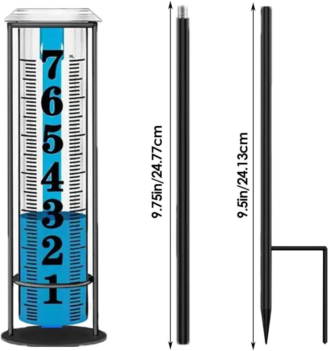 Upgraded Freeze-Proof Rain Gauge Outdoor &ndash; Heavy-Duty Cast Iron Frame, Thickened Transparent Tube, Detachable & Adjustable for Lawn, Garden, Yard &ndash; Accurate Water Rain Meter ﻿ image number 1