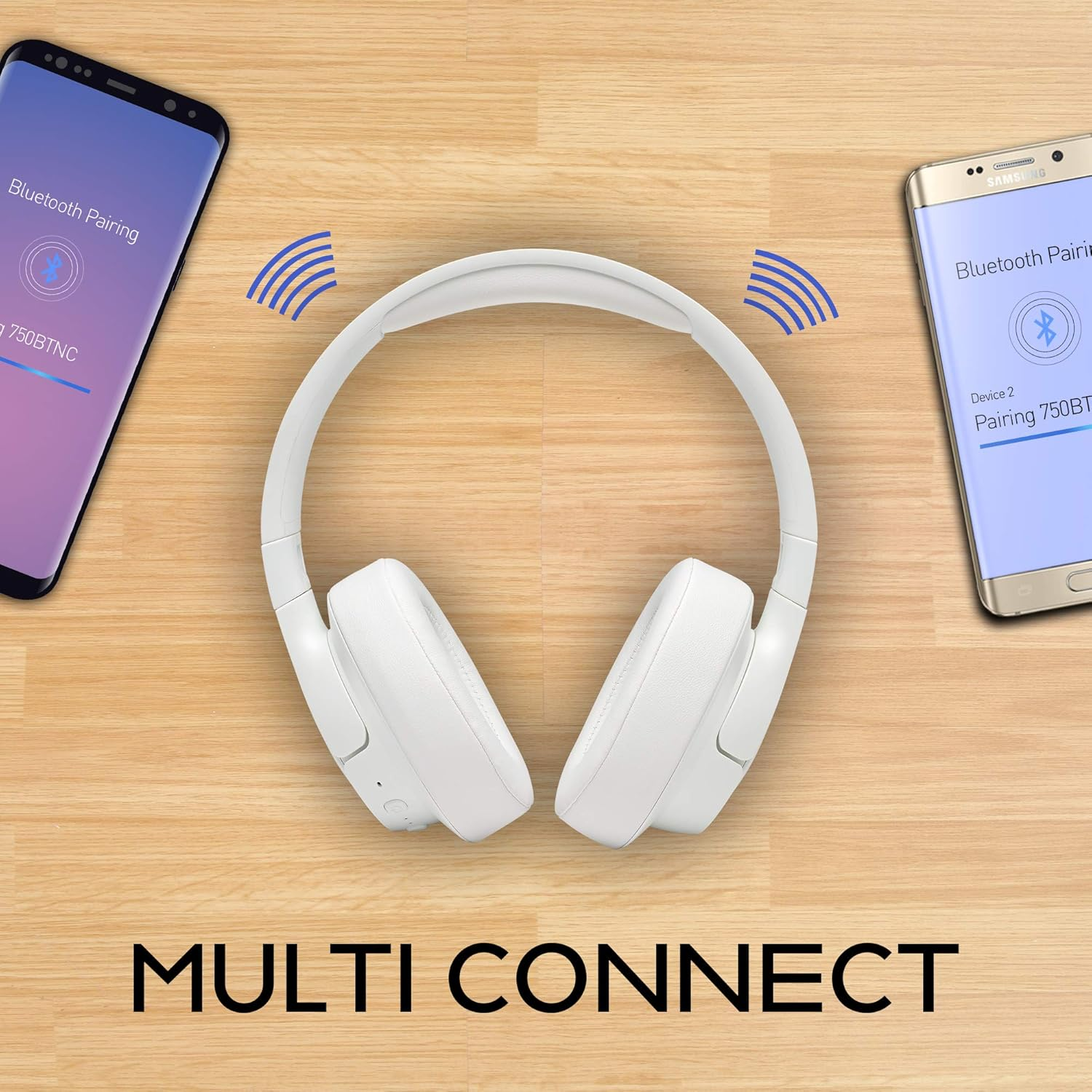 JBL Tune 750BTNC Wireless Over-Ear Noise Cancelling Headphones White image number 6