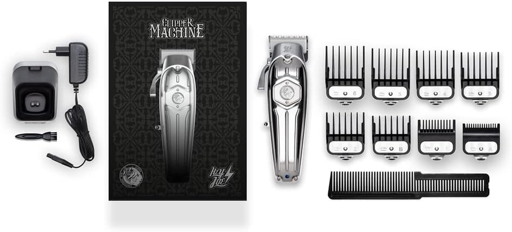 HEY JOE - Clipper Machine, Professional Wireless Hair Trimmer for Men'S Hair and Beard, Powerful 6000 R.P.M, Silver image number 6