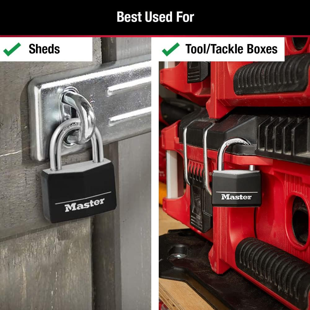 Master Lock 146D Covered Aluminum Keyed Padlock, 1-9/16 Inches, Pink