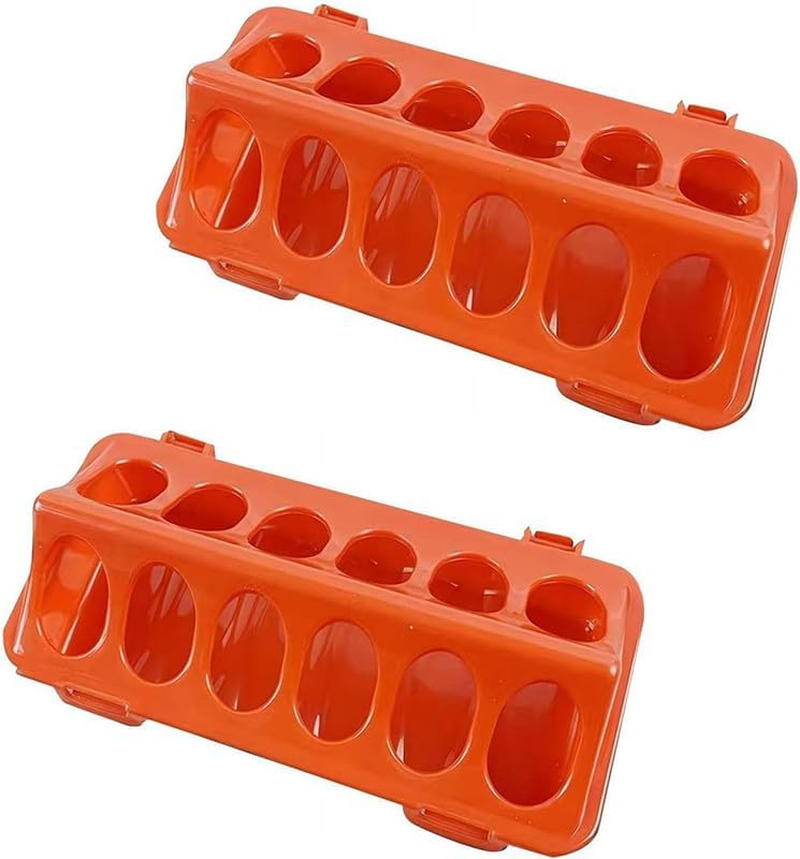 Plastic Flip-Top Poultry Feeders, 2Pcs Chicken Feeders Trough Flip-Top, Flip Top Chick Feeder Trough,Plastic Flip Top Bird Small Poultry Feeder image number 2