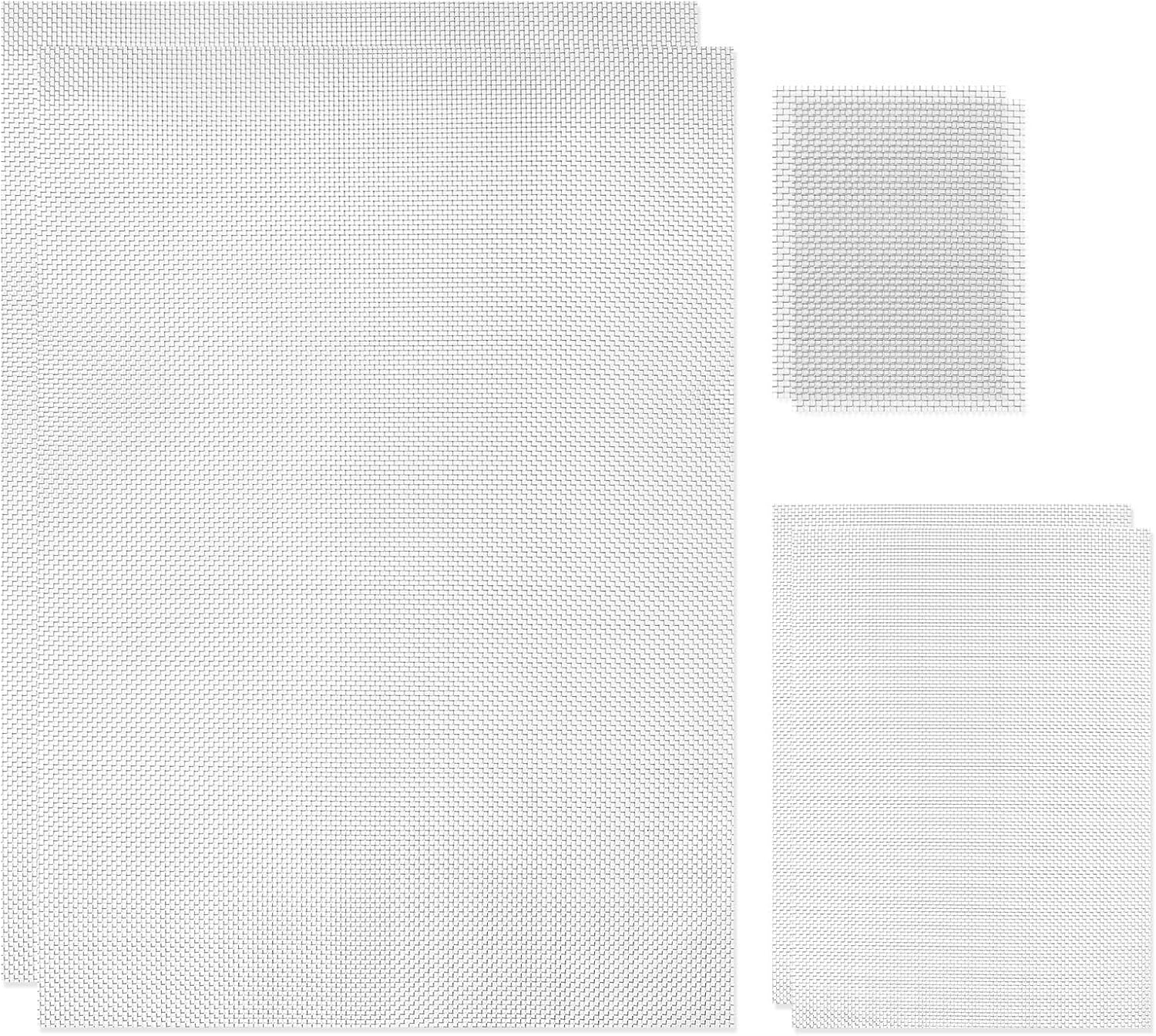 6 Pcs 304 Stainless Steel Woven Wire Mesh, 0.85 Mm Hole Metal Filtration Filter Sheet, Corrosion-Resistant & Easy to Cut Weep Hole Screen for Chicken Vent Garden Windows Doors Kitchen (6 Pcs Mix) image number 3