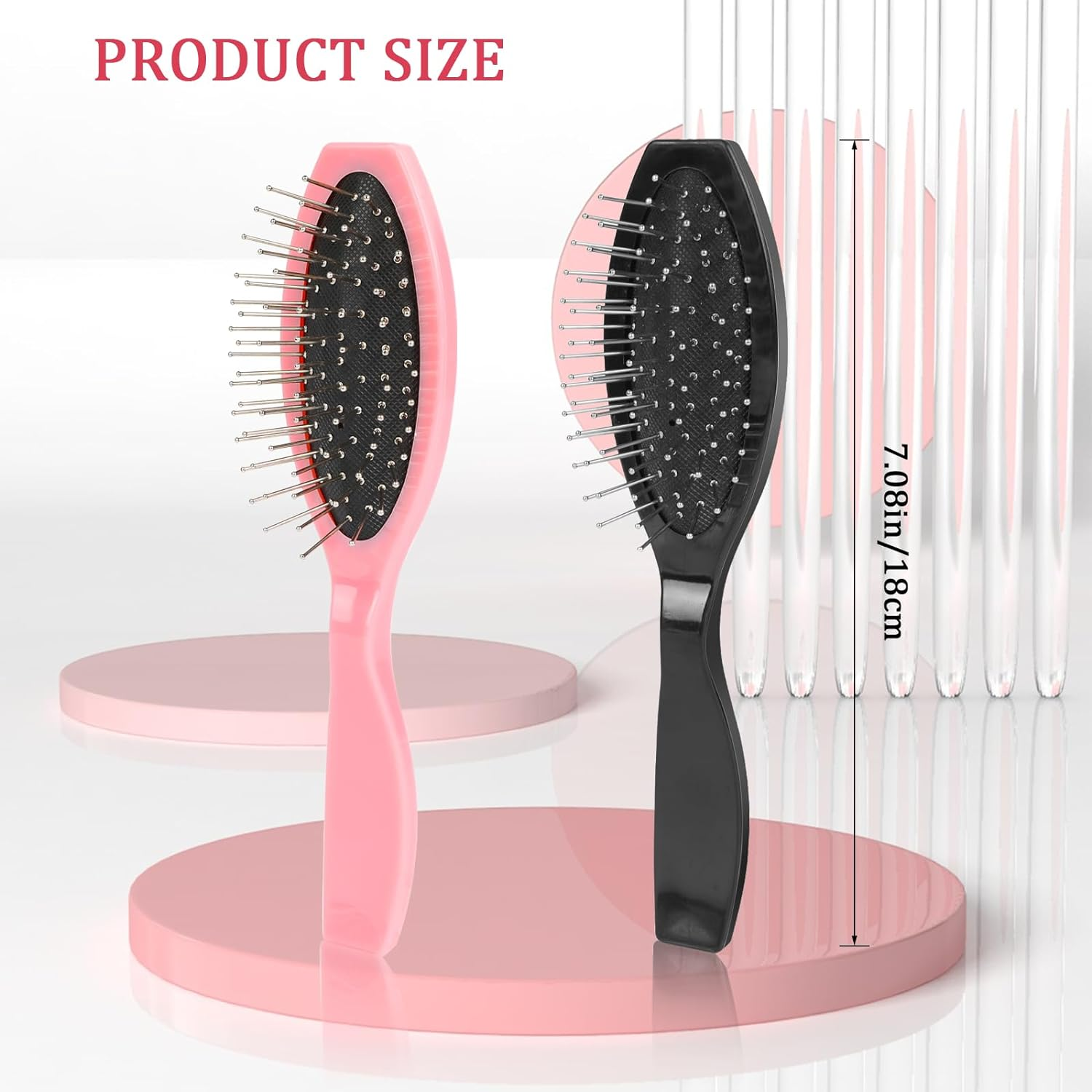 2 Pack Stainless Steel Wig Wire Brush, Portable Professional Synthetic Hair Brush and Combs for Wigs, Extensions, Women image number 3