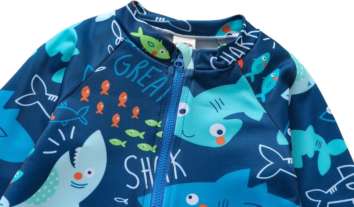 YAGATA Baby Boy Swimsuit Infant One Piece Rash Guard Bathing Suit Short Sleeve Zipper Toddler Summer Beach Swimwear 0-3 Years