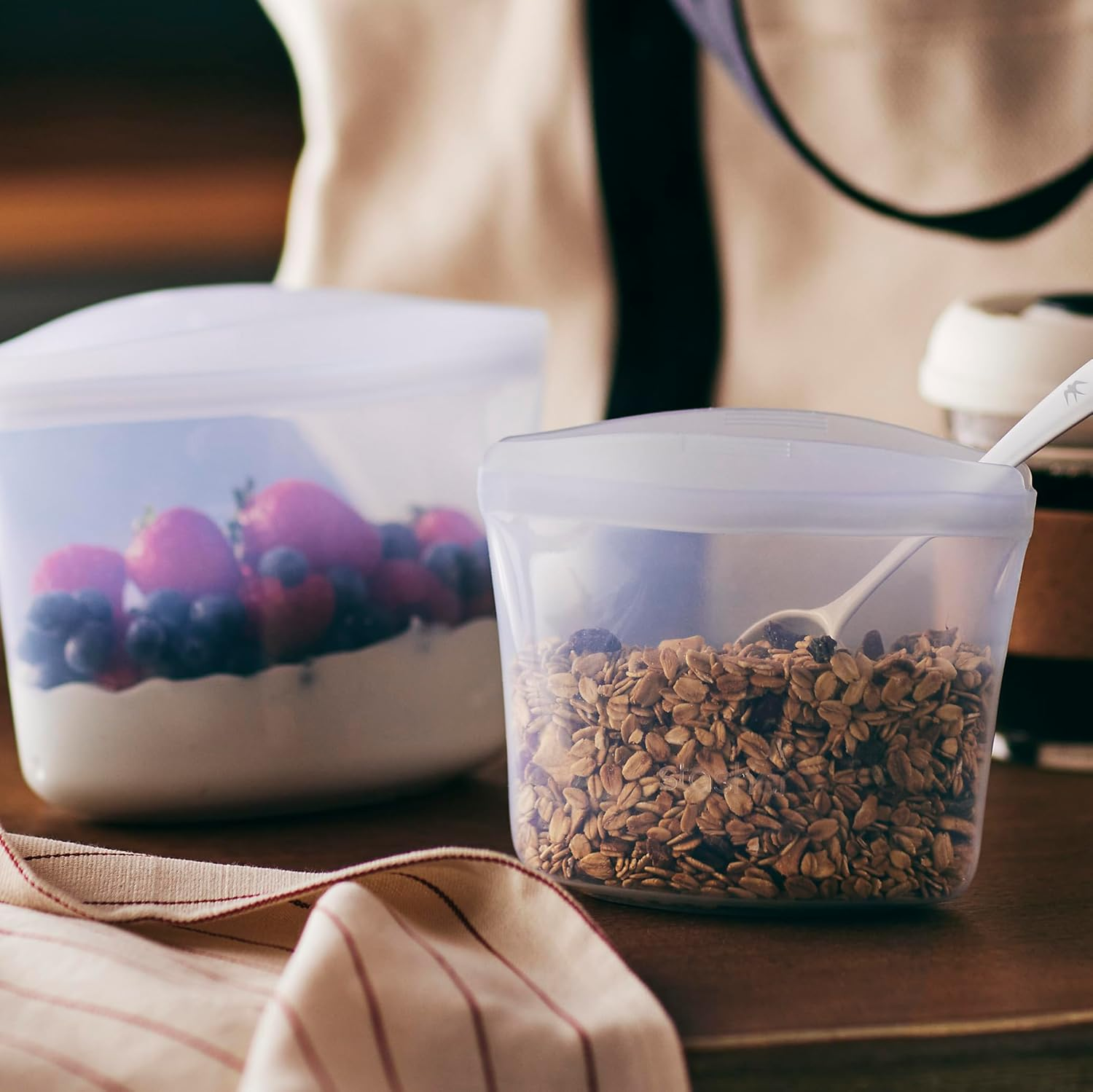 Stasher Premium Silicone Reusable Food Storage Bags, 6-Pack, Starter Kit, Clear | Multi-Use Food Storage Bags, Lunch Bag, Travel Containers | BPA Free, Leak-Free, Dishwasher-Safe, Eco-Friendly