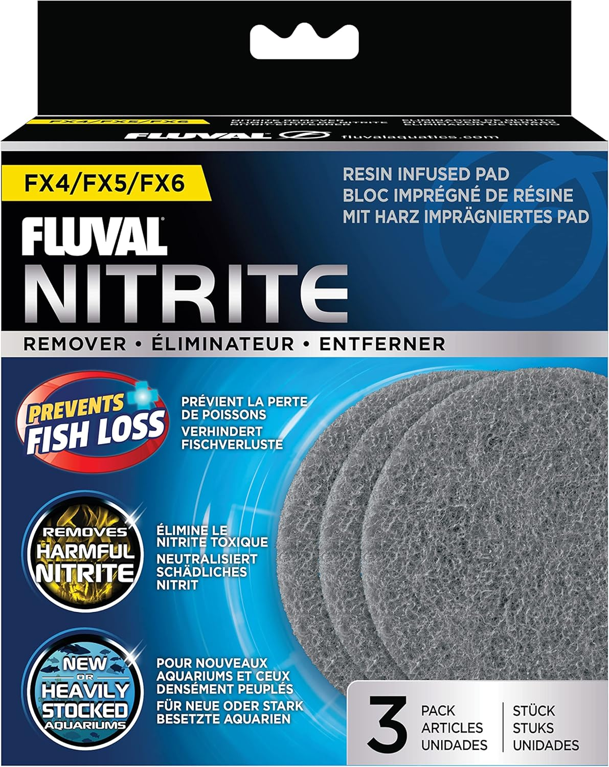 Hagen FL FX4/6 Nitrite Remover PAD 3PK
