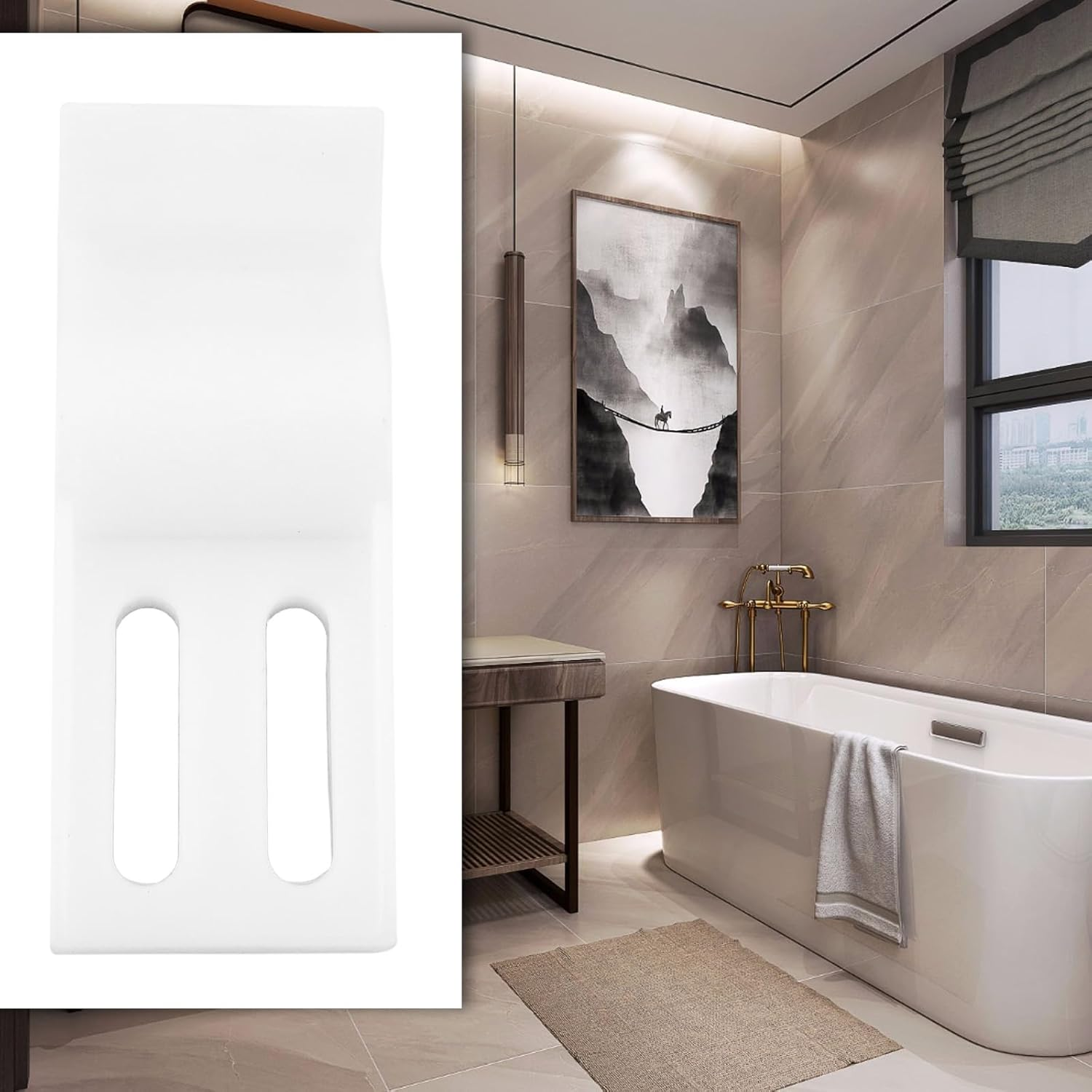 Emagtech 10Pcs Bath Panel Clips Acrylic Bath Board Clip Accessories for Modern Bathroom Accessories Installation 22X50X58Mm White image number 5