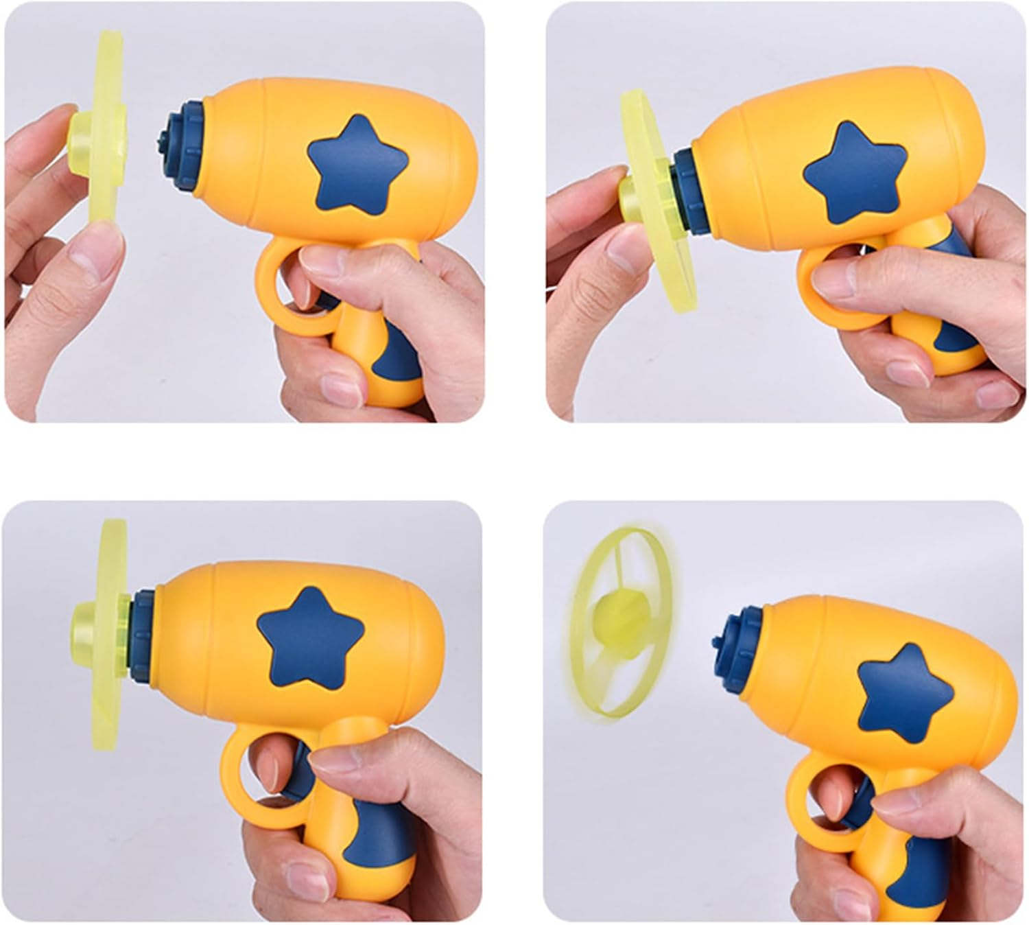 Cat Fetch Toy, Cat Toy, Pet Toy, Colourful Flying Propeller Disc Cat Toy, Chasing Saucer with 1 Launcher and 5 Propellers, Random Colour, Kitten Tracking Toy image number 2