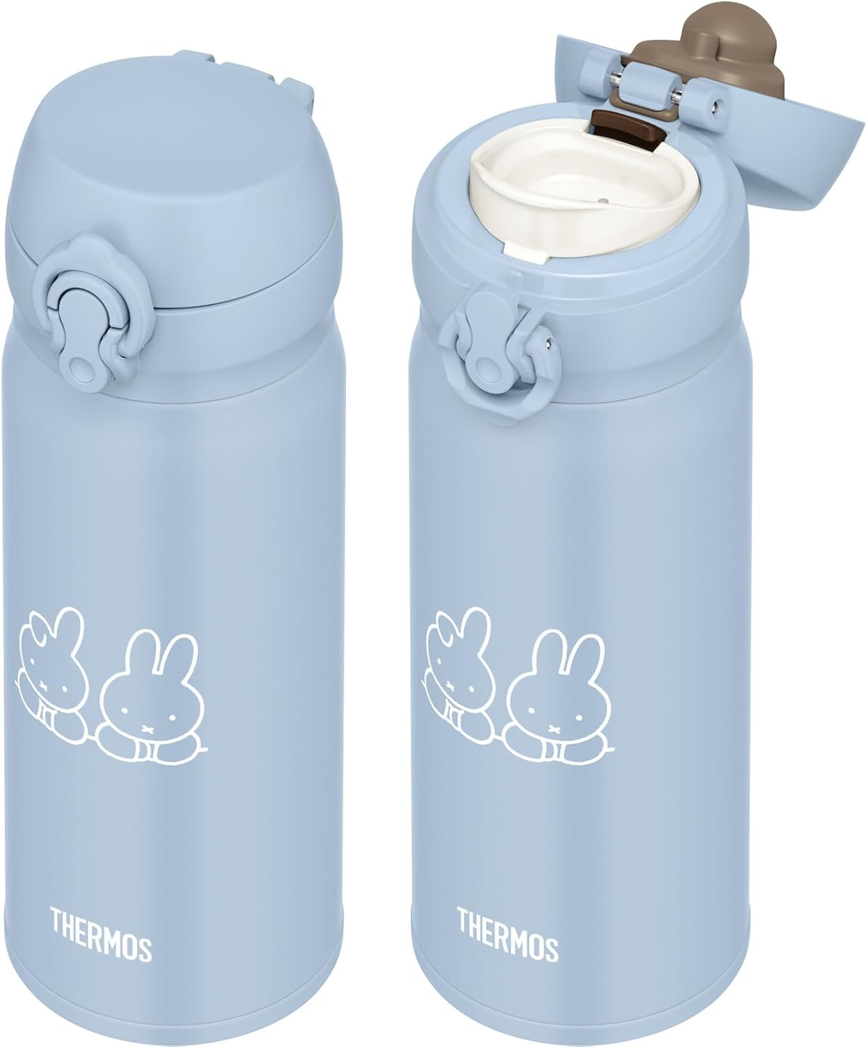 Thermos JNL-406B ASB Vacuum Insulated Portable Mug, 13.5 Fl Oz (400 Ml), Miffy Ash Blue, Easy to Clean, Lightweight Type, One-Touch Opening, Stainless Steel Bottle, Hot and Cold image number 2