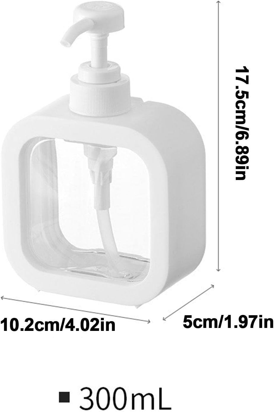 M/B Liquid Soap Dispenser - Clear Square 300Ml/500Ml Pump Dispenser for Kitchen/Bathroom image number 5