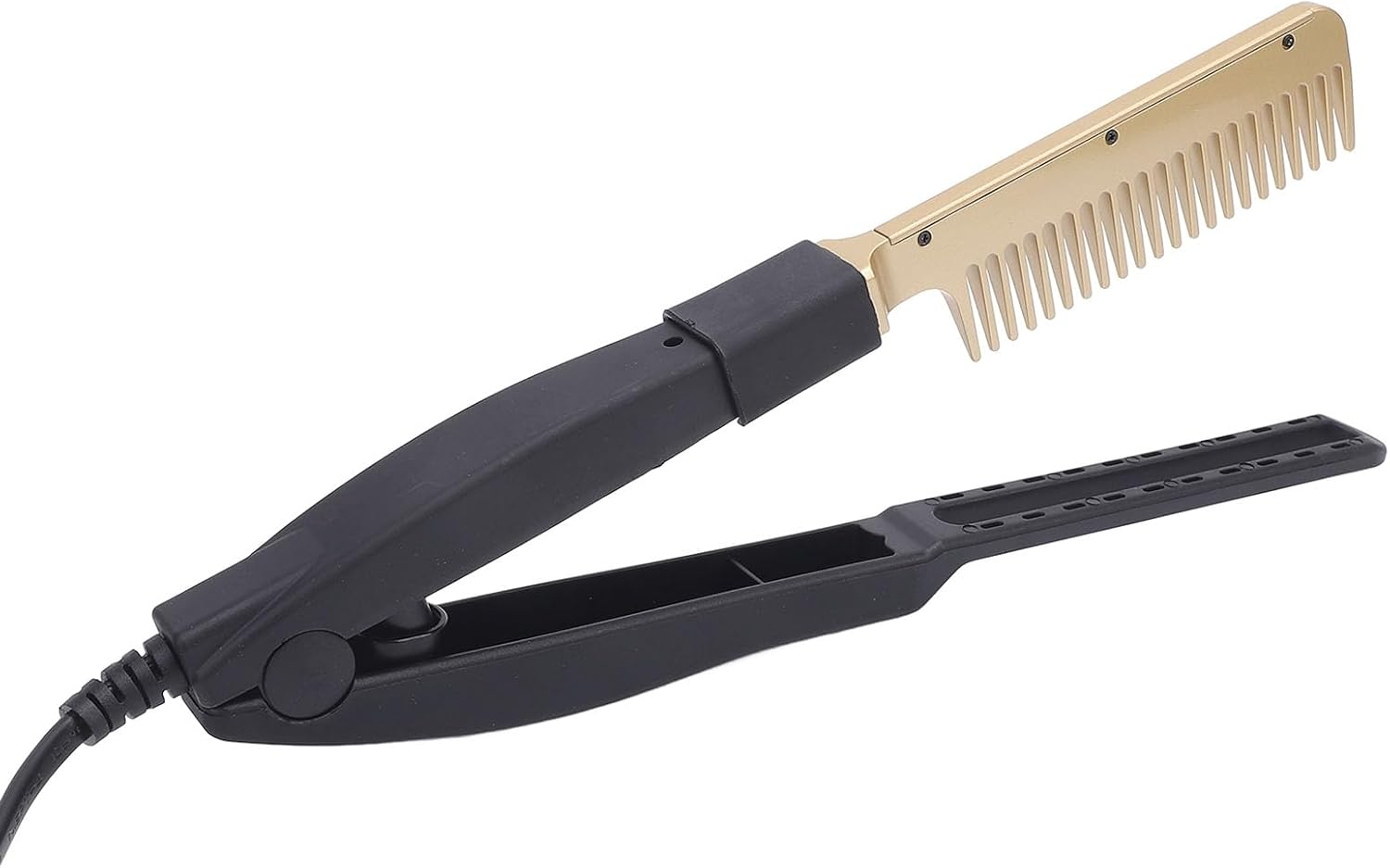 Hair Straightening Comb, Quick Styling Flat Iron Comb with Aluminum Alloy Panel for Wet and Dry Hair, Brushing and Straightening Functions, Dual Voltage Design (AU)