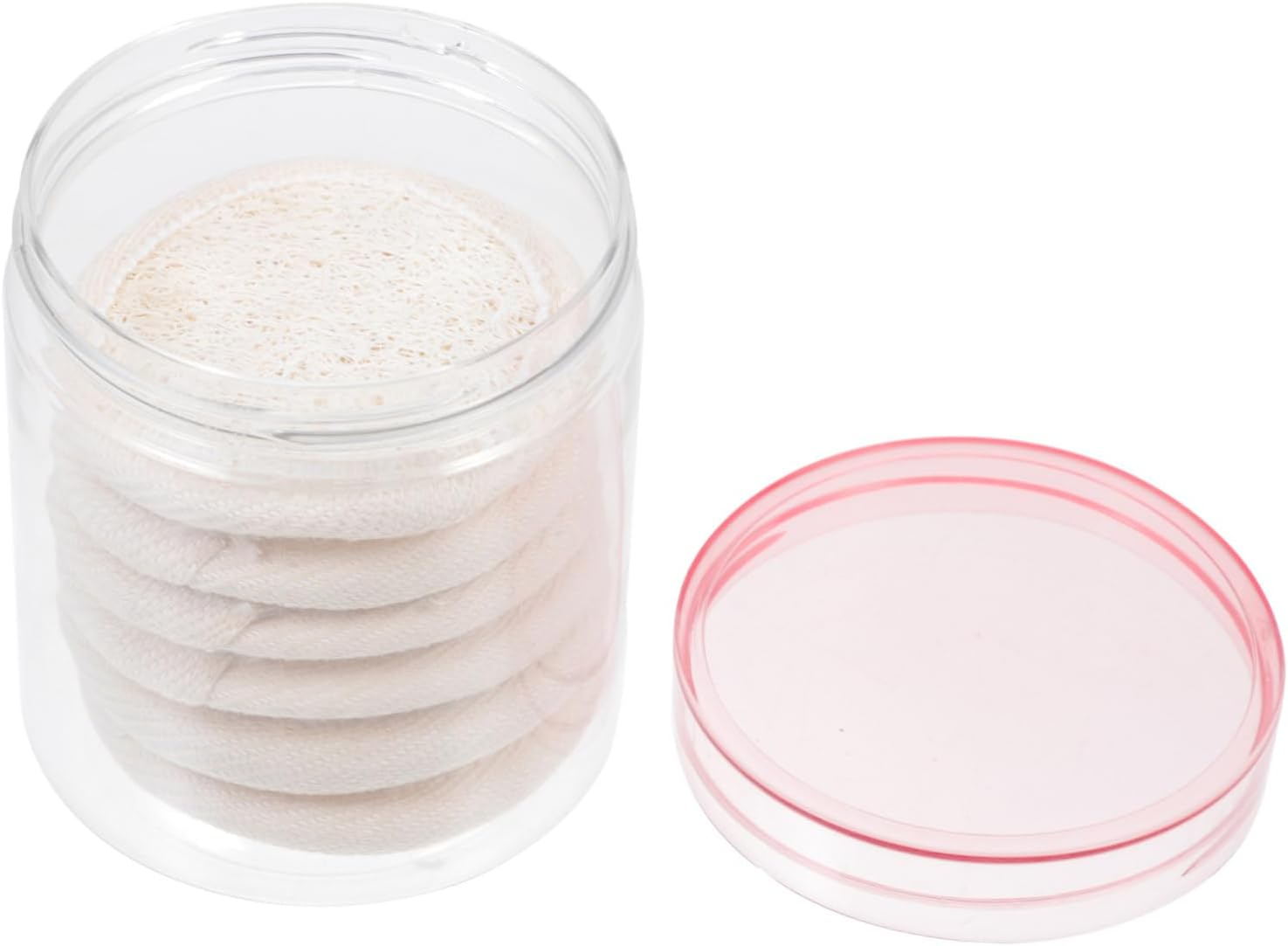 Mobestech Loofah Face Skin Puff Facial Cleaner 6.5Cm Rounded Cleansing Sponge 6Pcs Set for Makeup Removal and Daily Face Cleaning image number 3