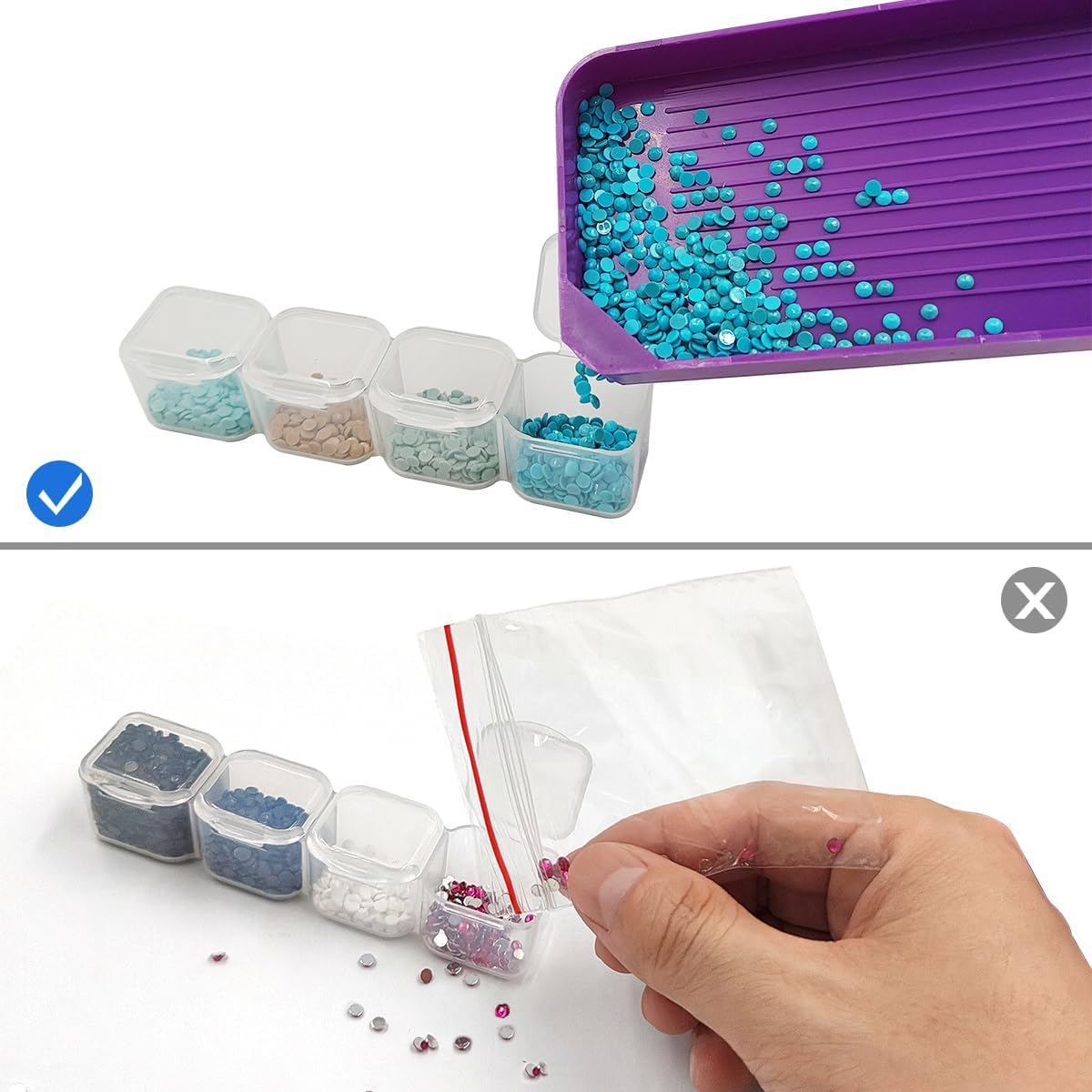 108Pcs Diamond Art Paintings Tools and Accessories, AIFUDA Diamond Art Paintings Storage Boxes with Multiple Sizes Dimensions Trays Painting Pens for DIY Diamond Art Craft image number 1