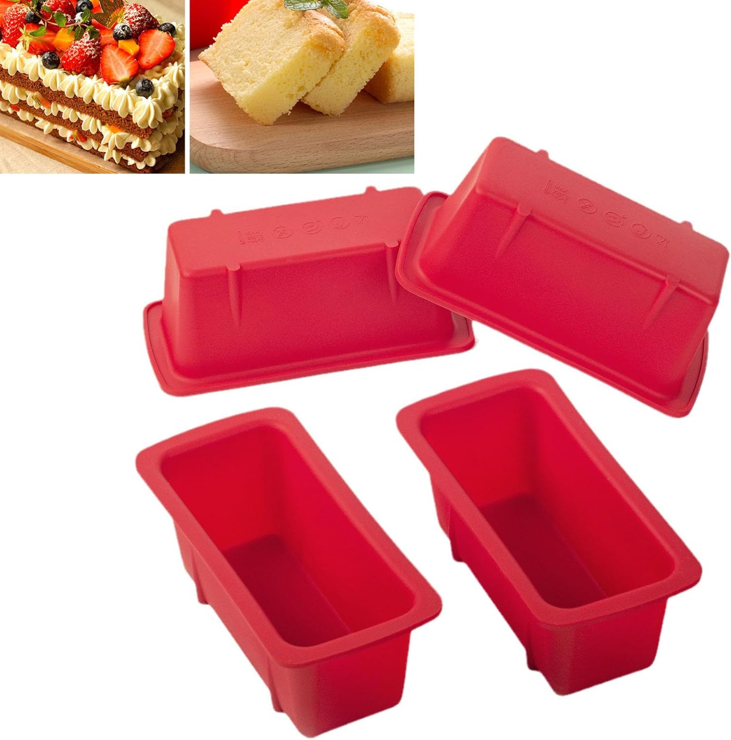 Mini Silicone Loaf Pan Set, 4Pcs Non-Stick Rectangle Silicone Bread Pan, Food Grade Mini Loaf Pans for Baking, Perfect for Bread, Cake, Brownies, Meatloaf, Ideal for Home Baking and Cooking Essentials image number 1