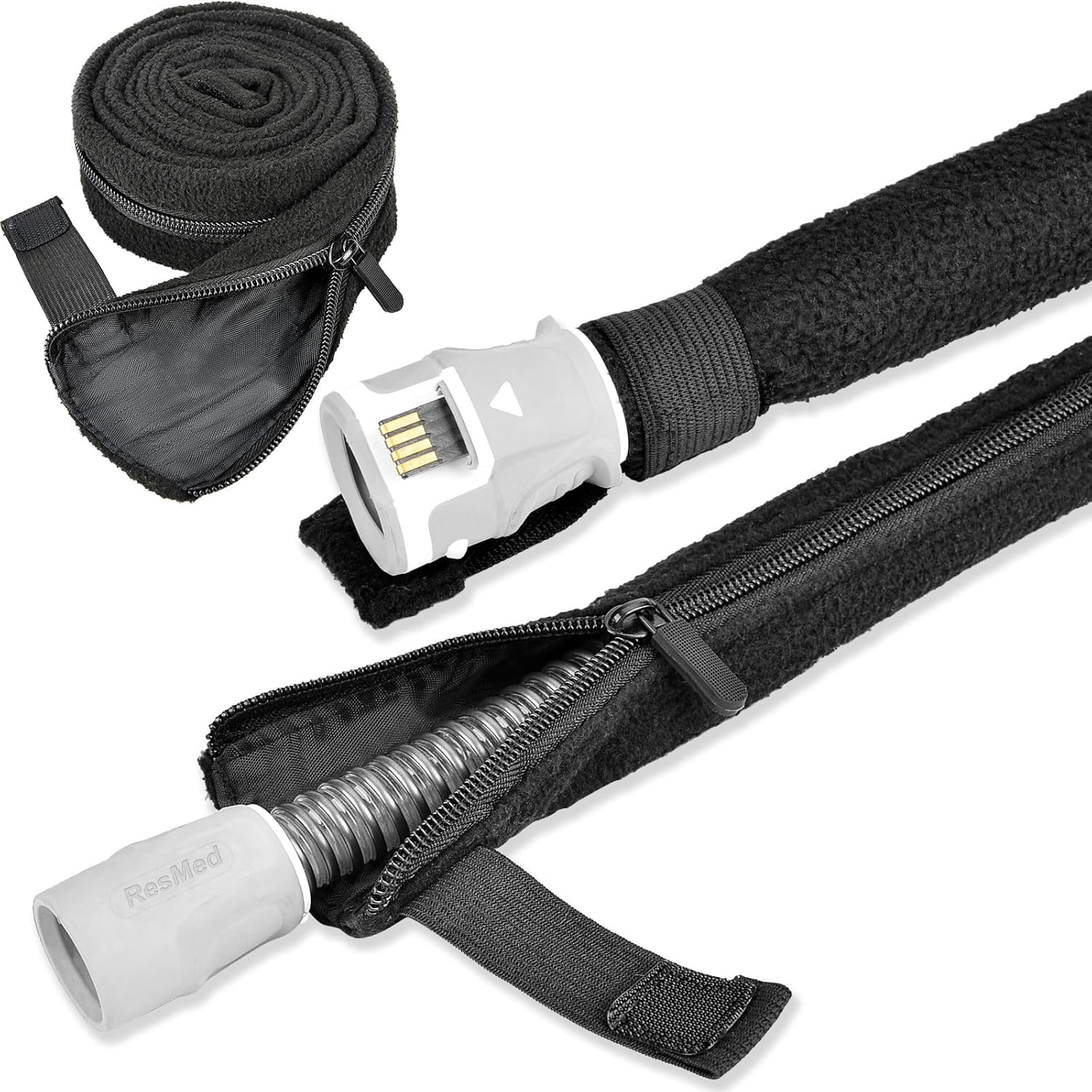 CPAP Hose Cover 6Ft 4In Fit Resmed Climatelineair Climateline Max Heated Tubing APAP Bipap Full-Length Zippered Tube Soft Wrap CPAP Supplies Away from Cats image number 5