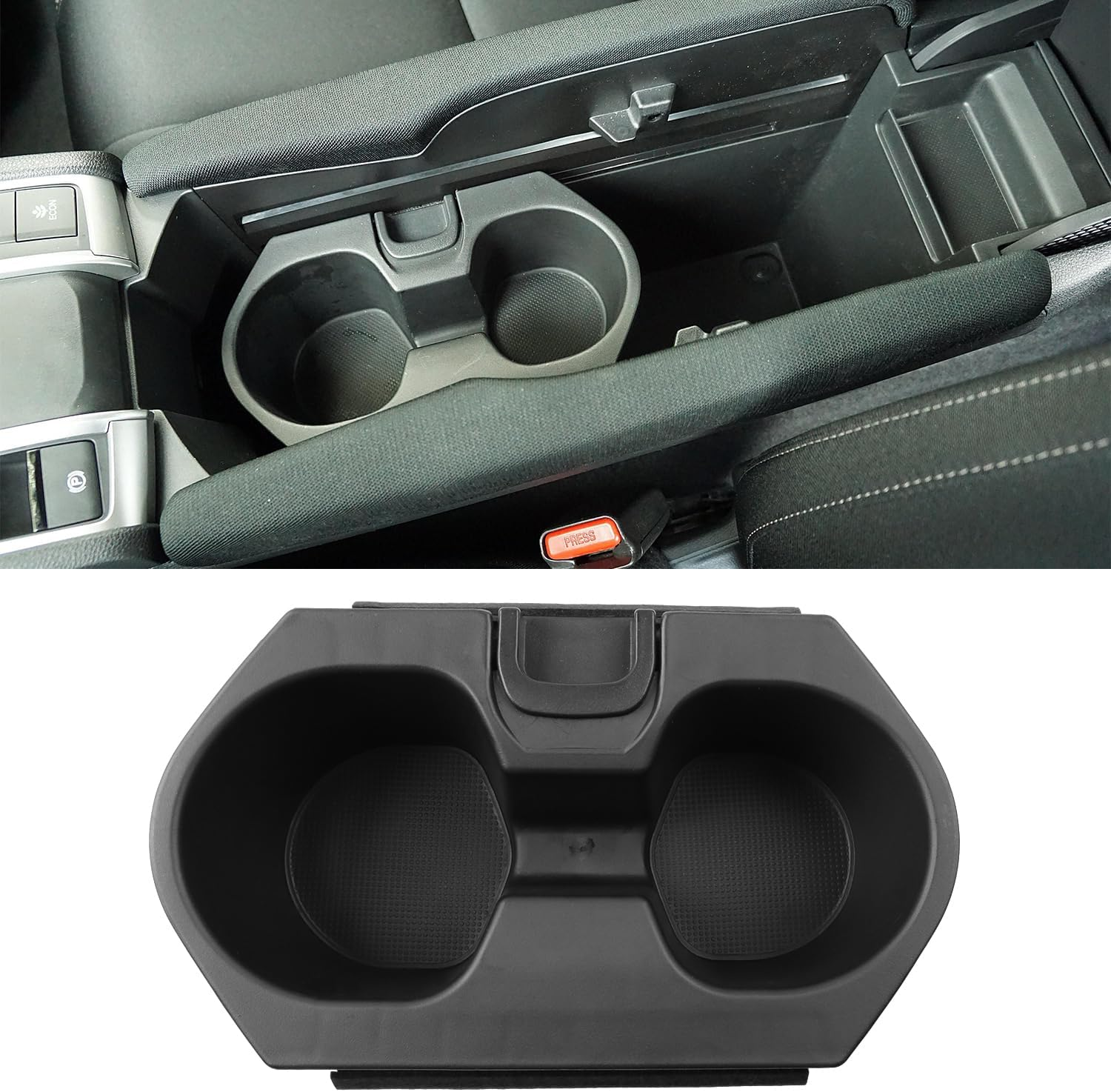 Cup Holder Insert Accessories for Honda Civic 2016-2021 Lx Ex Si Sport Hatchback Coupe Sedan Insight,Center Console Drink Bottle Cup Holder Adapter Replace 83446-TBA-A01ZA (Black)