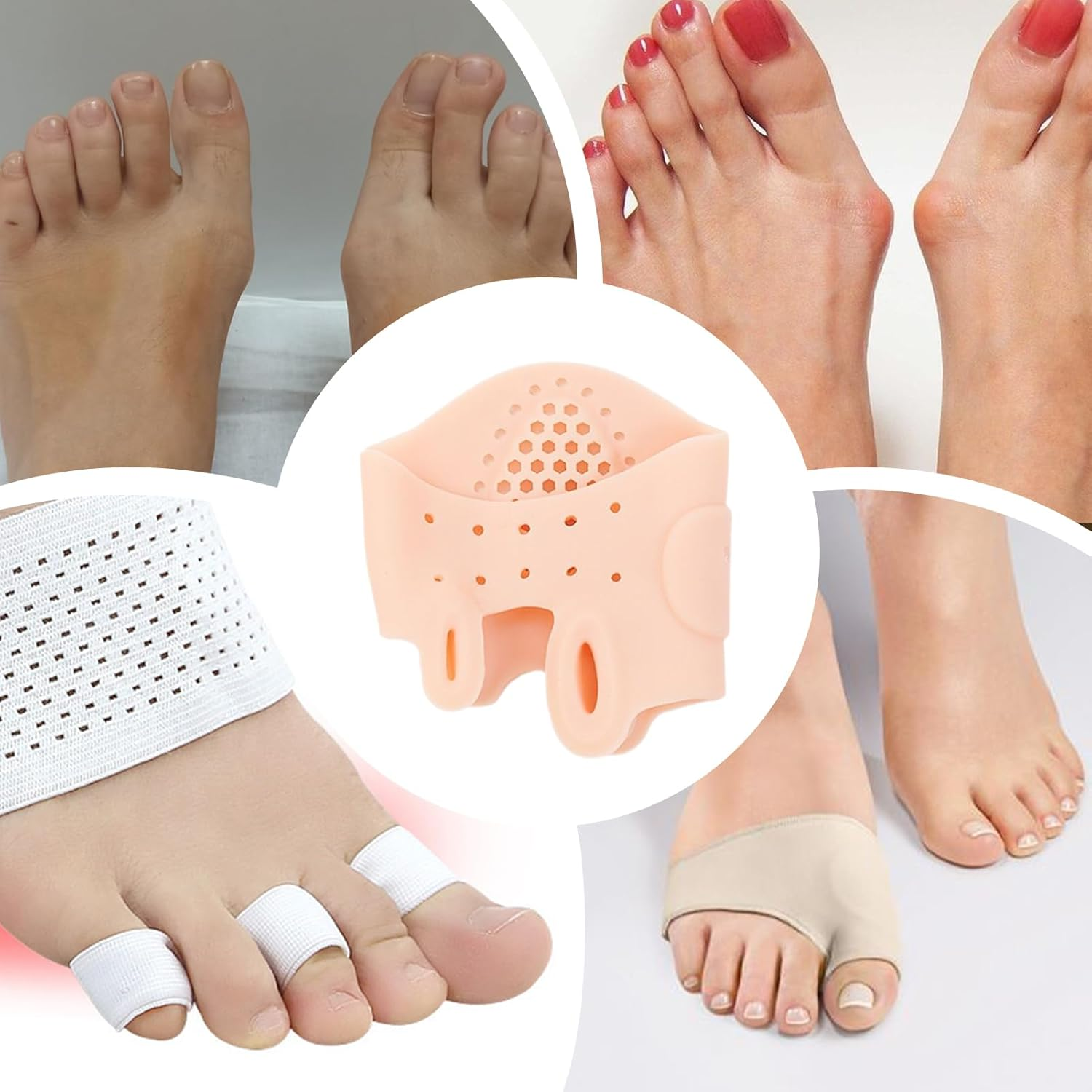 Orthopedic Toe Separators, Thickened Foot Spacers Shock-Absorbing Toe Separator, Breathable Silicone Stretcher Soles Straightener, Shape Corrector for Preventing Rubbing and Relieve image number 1