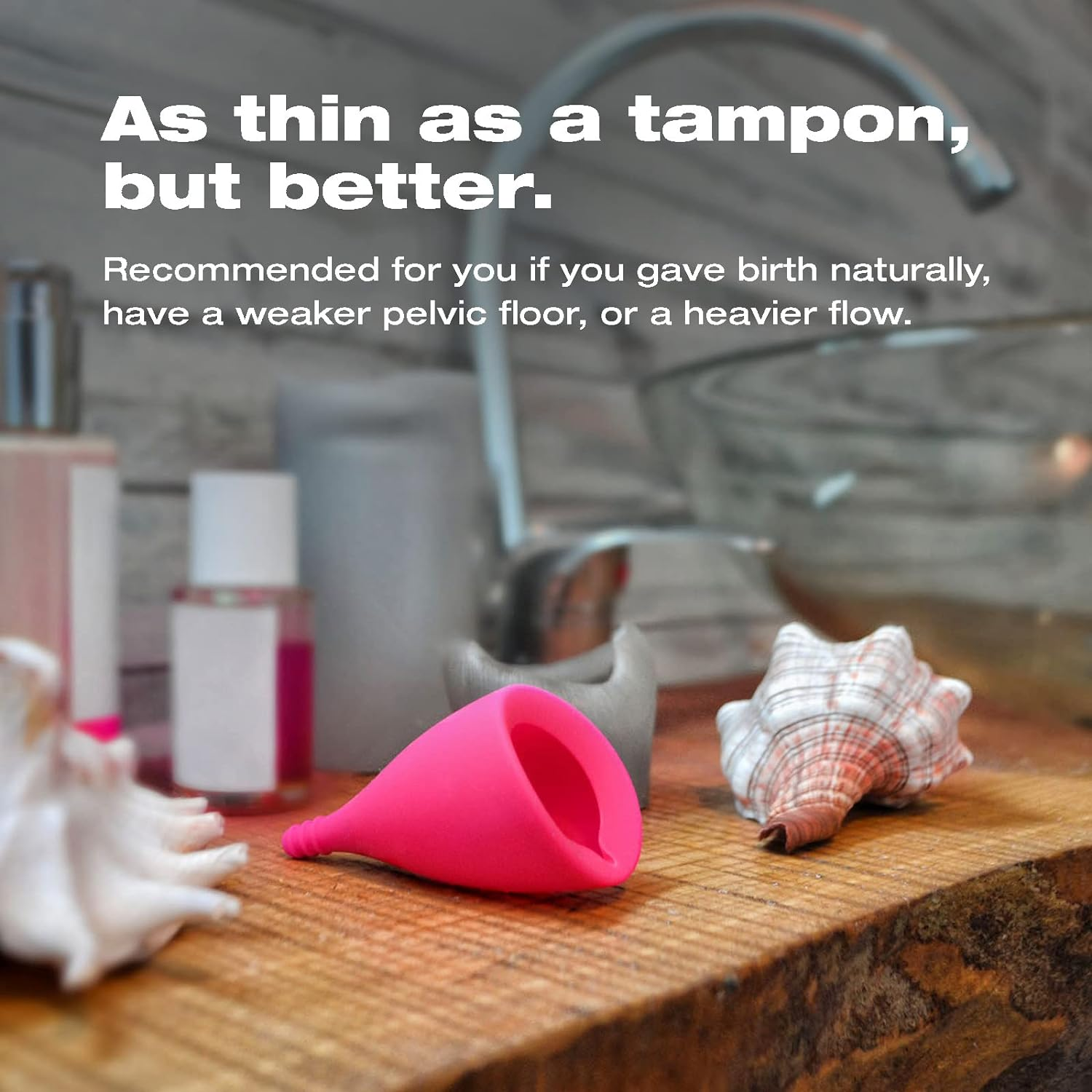 Intimina Lily Cup - Thin Menstrual Cup, Period Cup, Disposable Menstrual Cups with up to 8 Hours Use (Size B) image number 5