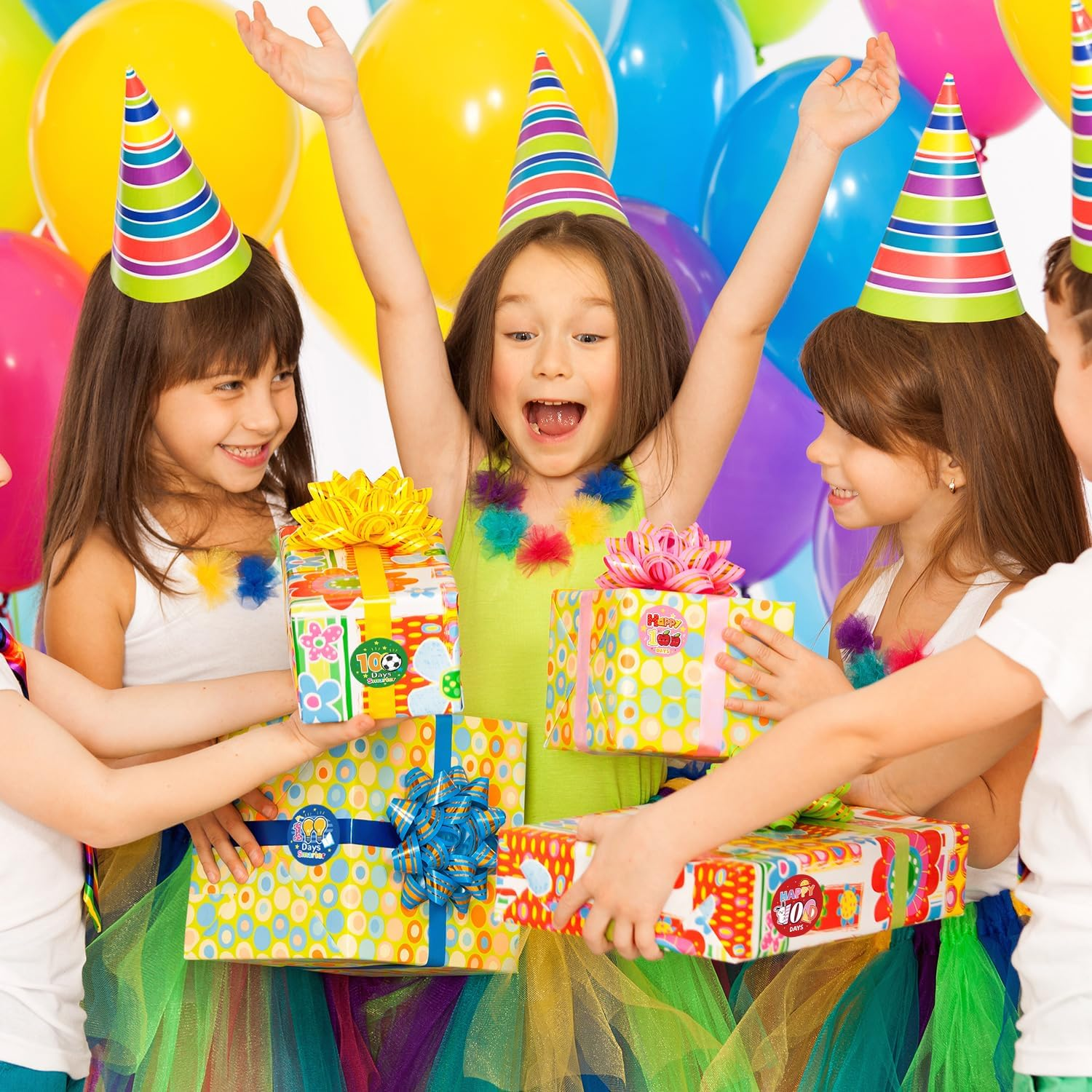 500Pcs 100 Days of School Stickers, One Hundred Days Smarter Encouragement Stickers School Teacher Incentive Reward Sticker for Kids Kindergarten School Party Decoration image number 4