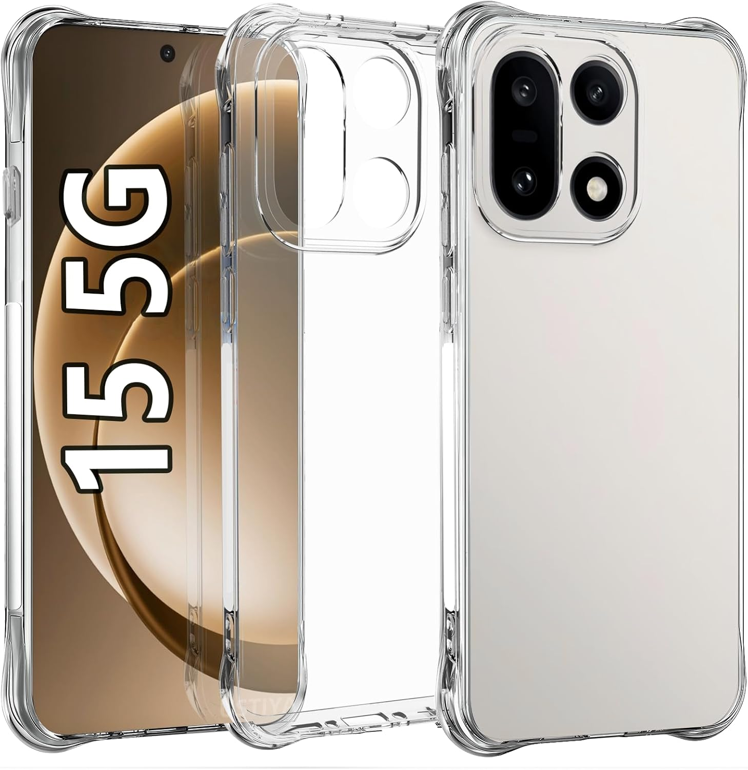 USTIYA Case for Oneplus 15 5G Clear TPU Four Corners Protective Cover Transparent Soft image number 4