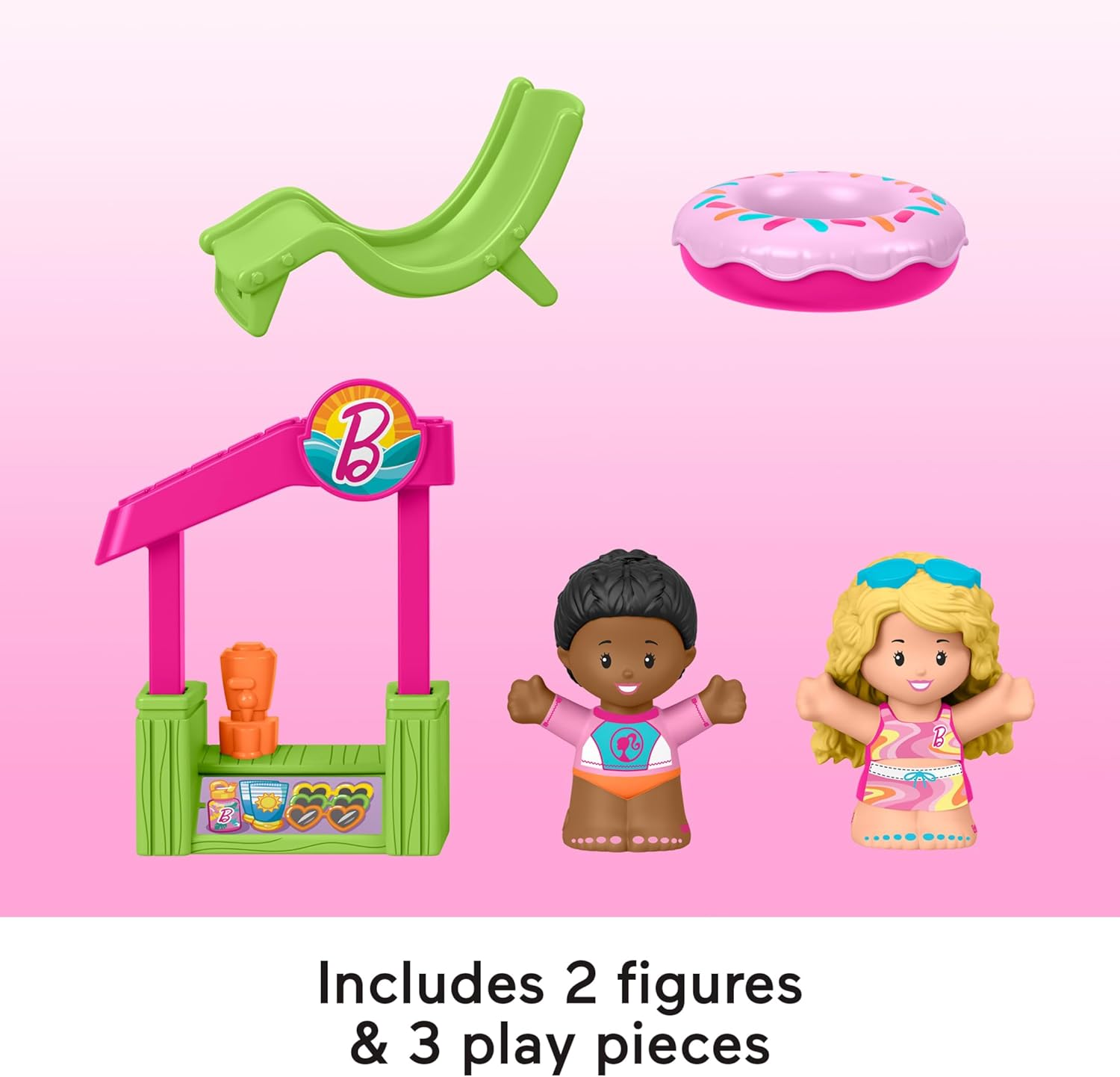 Fisher-Price Little People Toddler Toy Barbie Beach House Playset with Figures & Accessories for Preschool Pretend Play Kids Ages 18+ Months image number 6