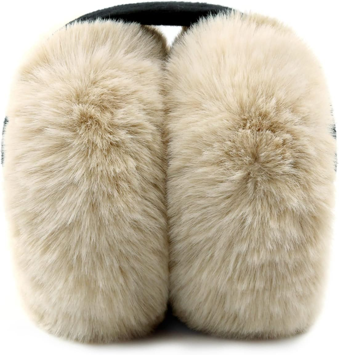 FSTEOE Women Winter Ear Muffs Foldable Girl Ear Warmer Fashion Furry Earmuff Soft Ear Cover Cold Weather - A-Khaki image number 2