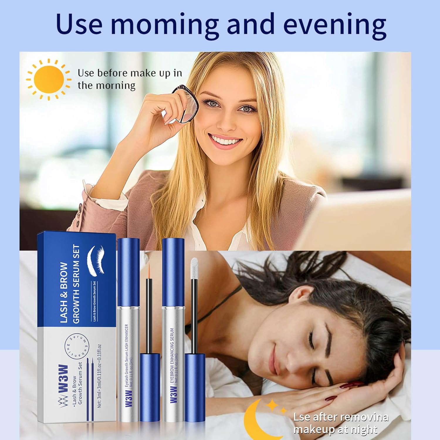 Eyelash and Eyebrow Growth Serum Set &ndash; Nourishing Lash & Brow Enhancer for Thicker, Fuller, Healthier Looking Lashes and Brows &ndash; Hydrating & Strengthening Formula image number 5