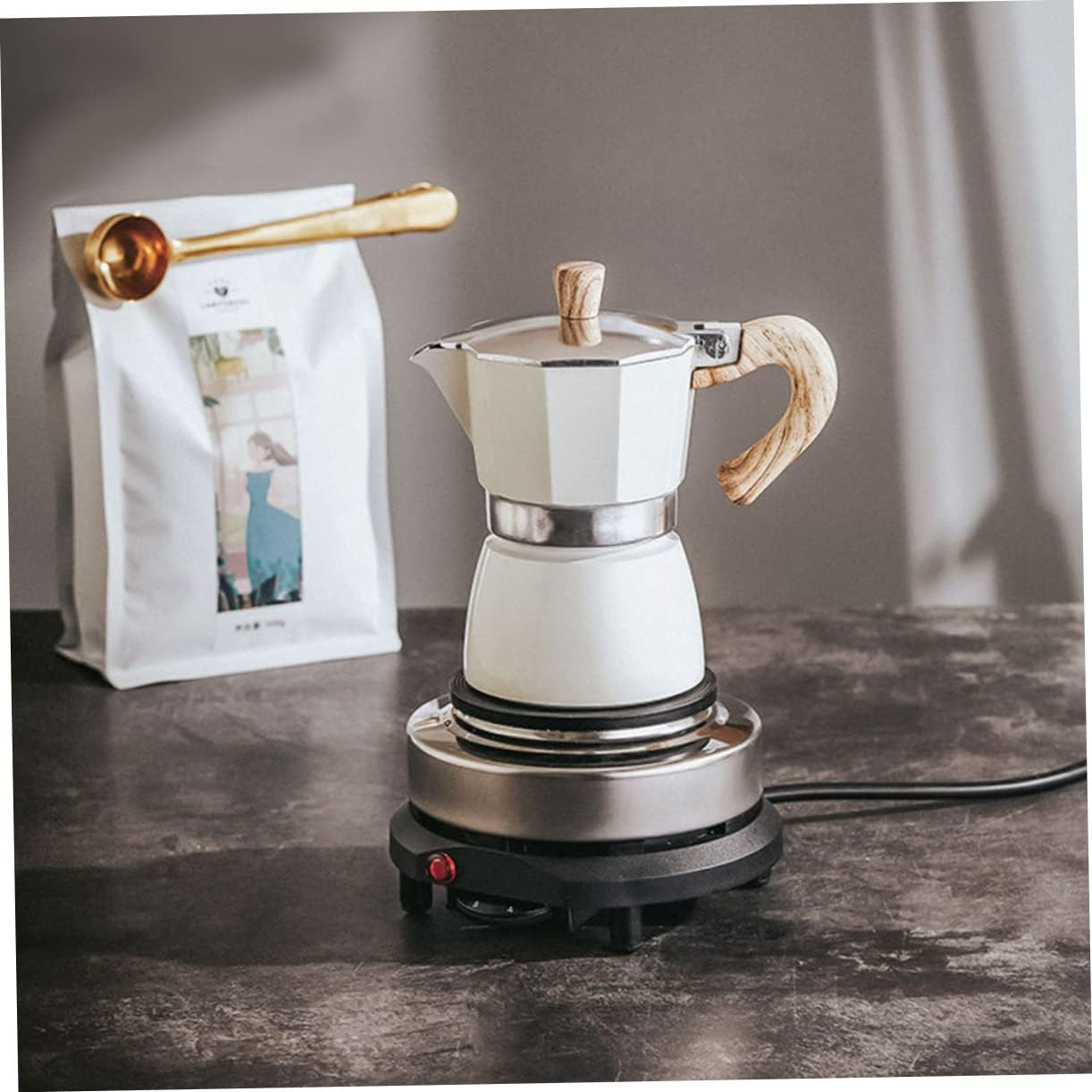 VINTORKY Aluminum Pot Hand Brew Coffee Maker Portable Espresso Pot Dripper for Tea House image number 6