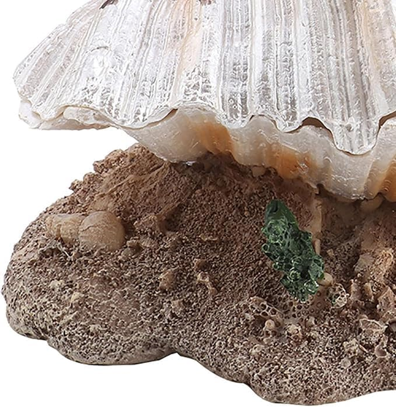 Ksngtixe 1 Pcs Shell Pearl Bubble Decor for Aquarium - Resin Coral Reef Ornament with Hiding Caves, Safe Shelter for Fish & Shrimp Breeding, Fish Tank Decoration image number 2