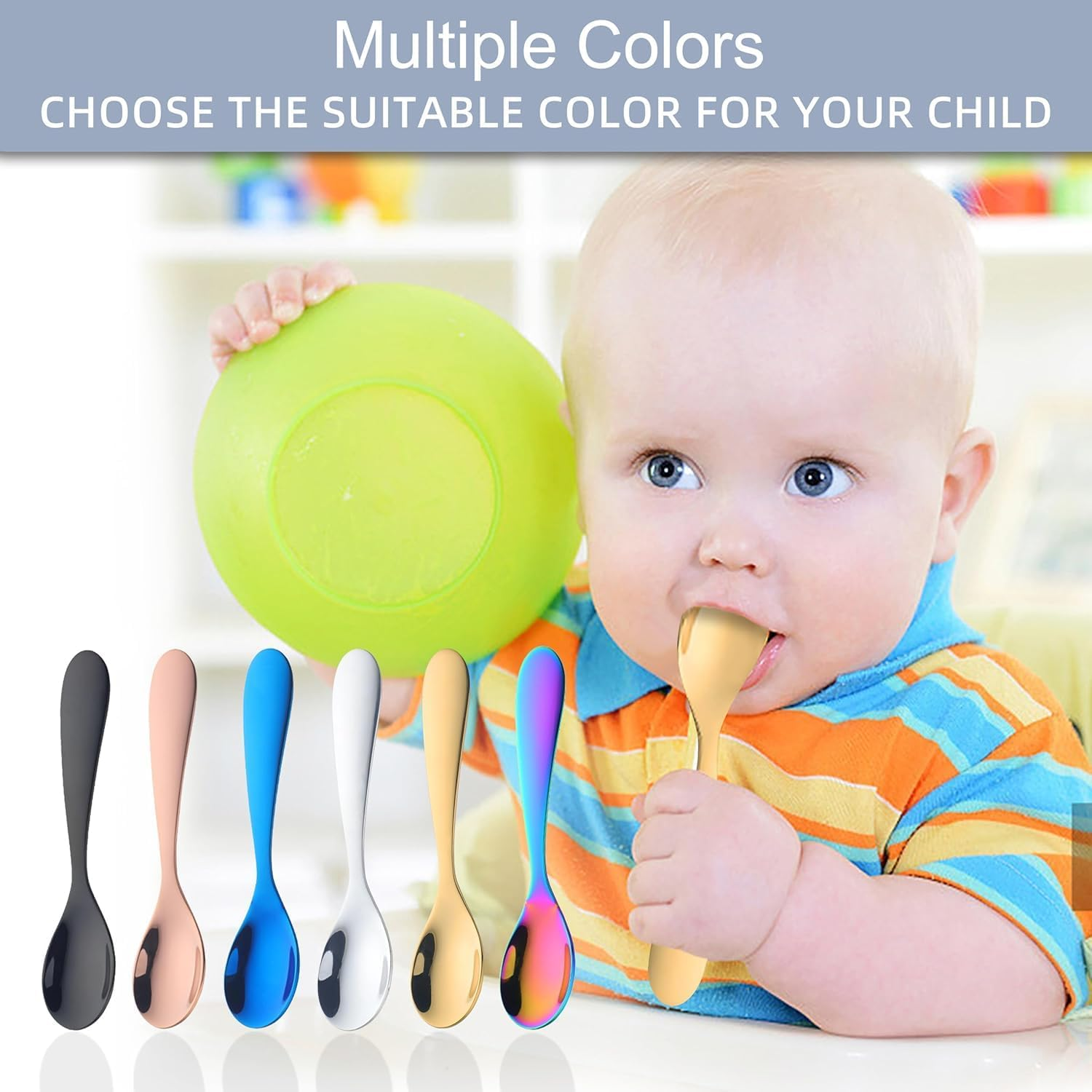 Children Cutlery Set Metal, 3 Pcs Stainless Steel Kids Flatware Set with Knife/Fork/Spoon, Todler Silverware Healthy & Mirror Polished, Dishwasher Safe (Black)