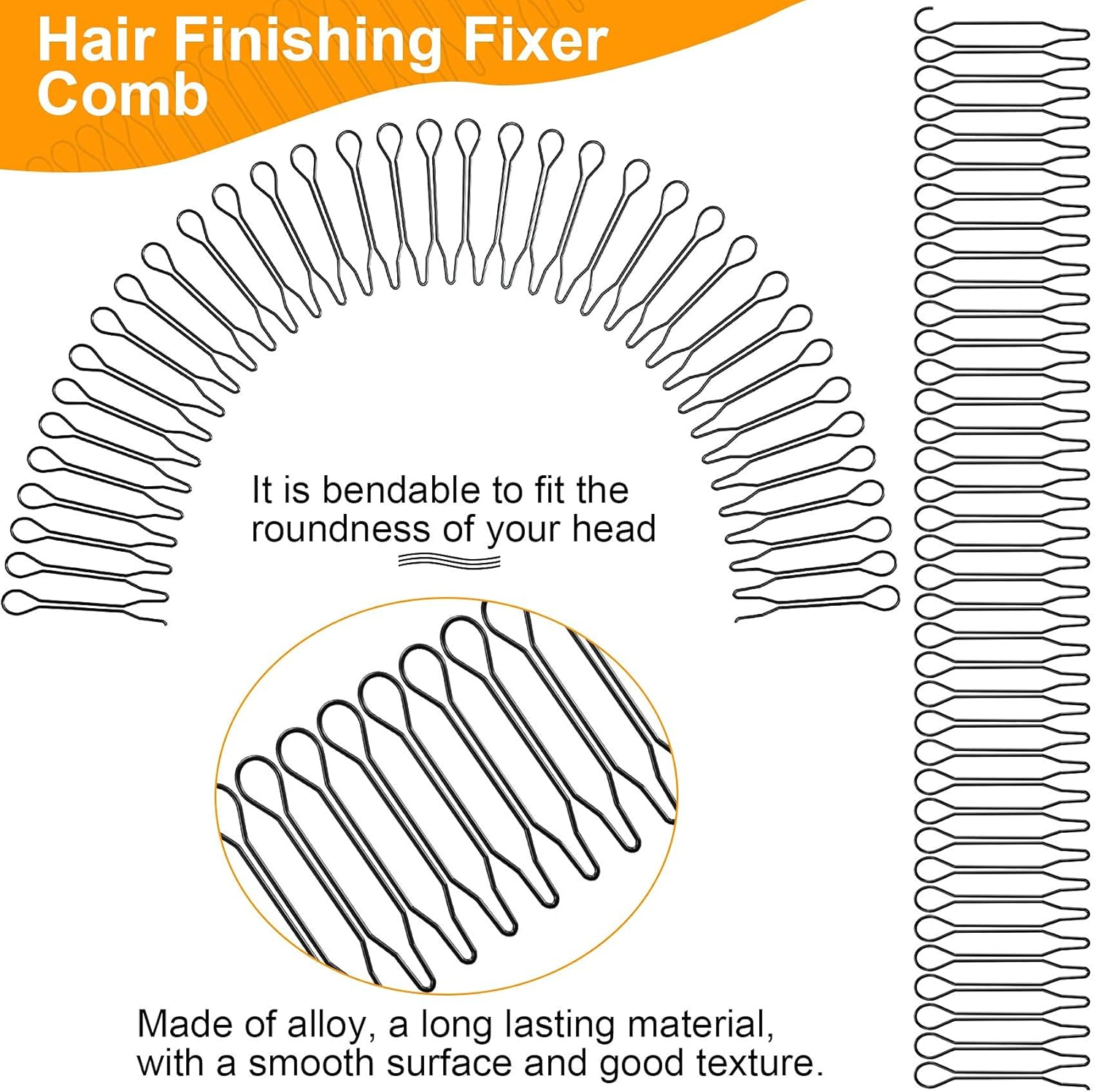 ANCIRS 12 Pack Hair Finishing Fixer Comb, U Shape Hair Accessories for Women & Girls Hairstyle image number 6