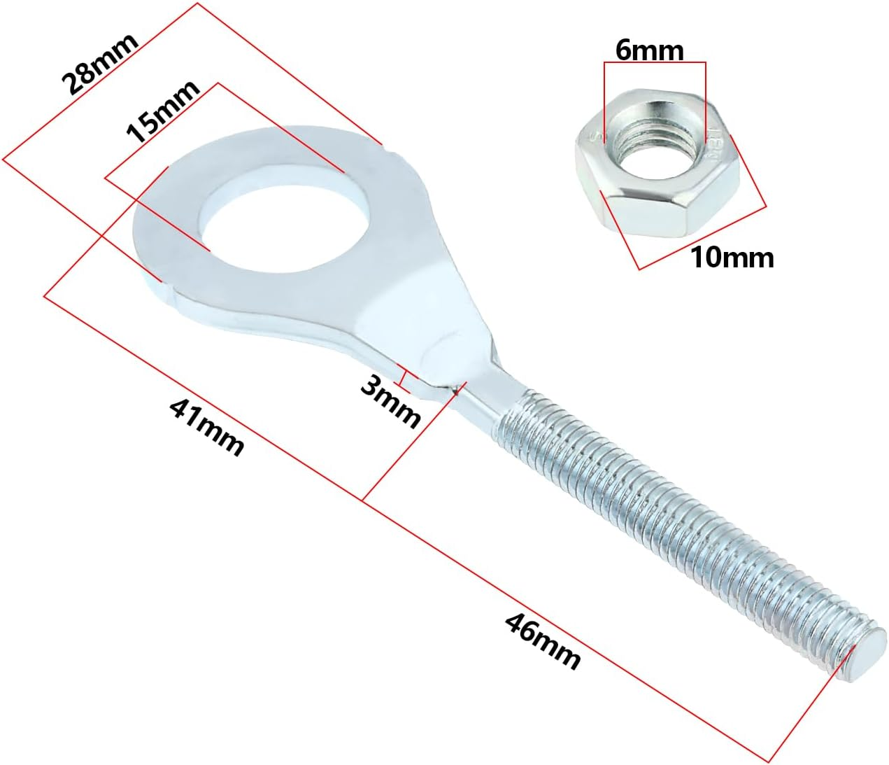 YINETTECH 2Pcs Chain Tensioner Adjuster Set Chain Wheel Axle Tensioner Adjusters for Motorcycle and Mini Bike Compatible with 196Cc 6.5Hp 50Cc-125Cc ATV Dirt Bike image number 5