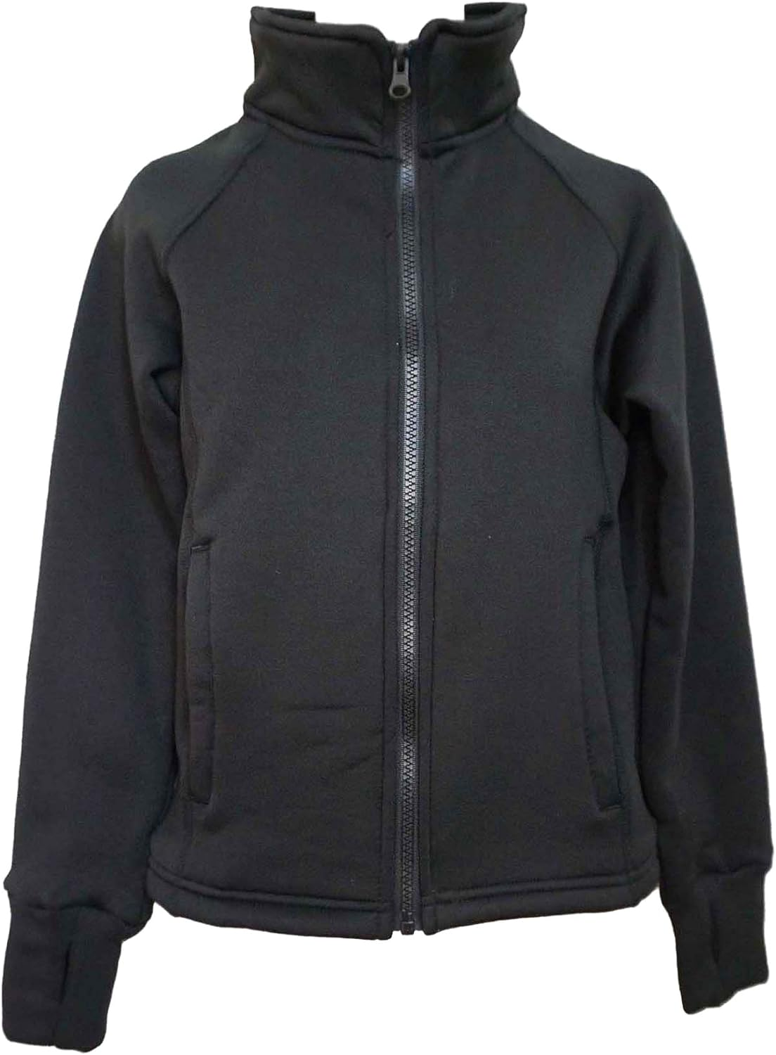 Uniqgarb Figure Skating Warm Fleece Semi Fitted Jackets Ice Skating Jacket for Girls Women Black Skate Jacket