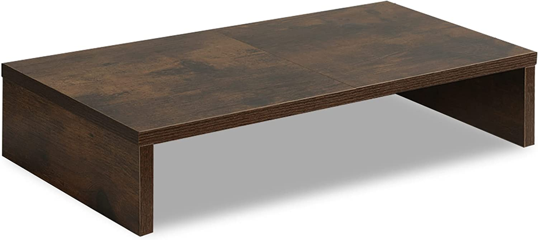 TEAMIX 20 Inch Monitor Riser, Wood Monitor Stand for Desk, Sturdy Tv/Screen/Pc/Printer/Laptop Riser,Computer Shelf with Storage TV Holder for Home Office