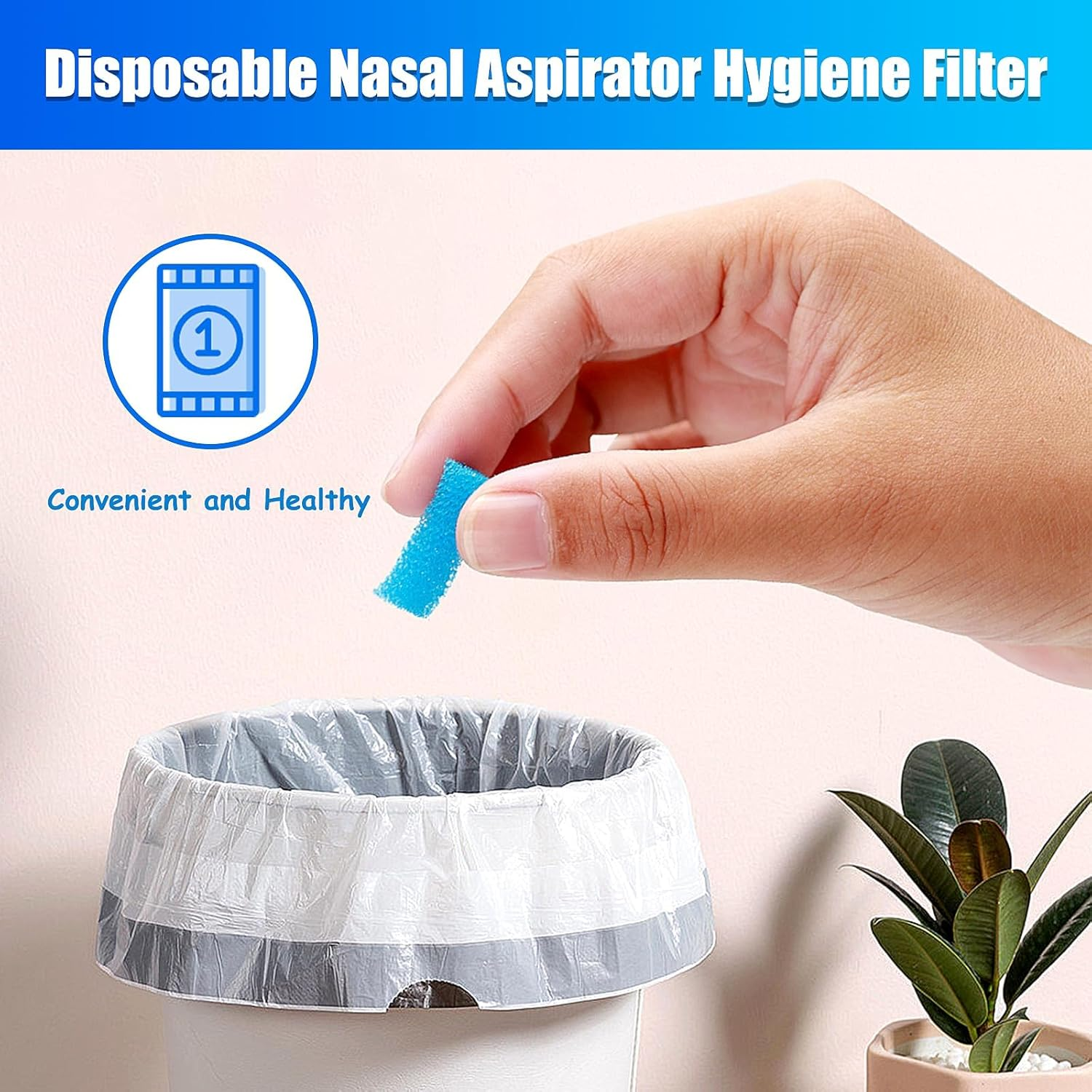200Pcs Baby Nasal Aspirator Hygiene Filters &ndash; Replacement Nasal Inhaler Filters, Bpa-Free, Phthalate-Free, Latex-Free, Safe & Eco-Friendly for Infants, Boys & Girls image number 6