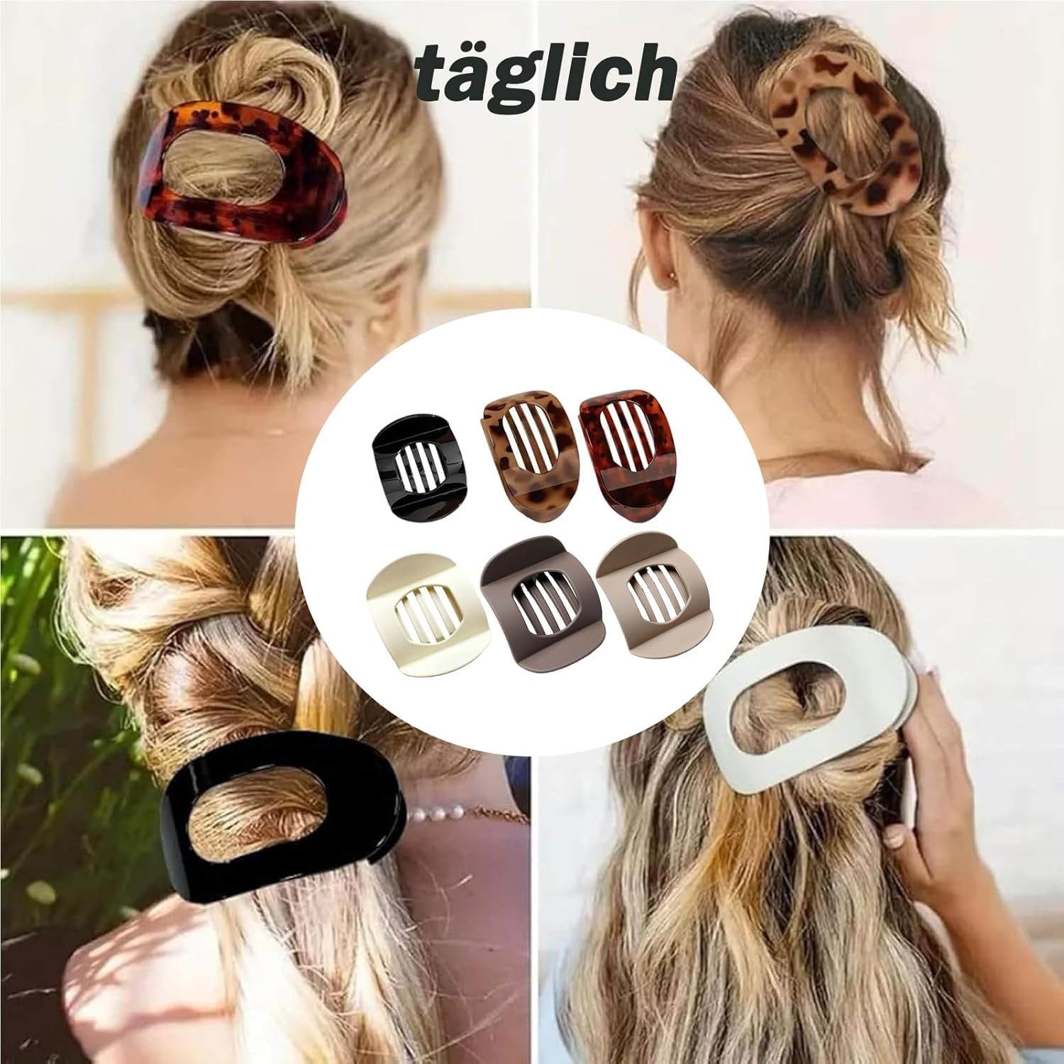 Pack of 6 Flat Hair Clips, Flat Hair Clips, Women'S Set, Non-Slip Hair Clips for Thin Hair, Flat Hair Clips for Everyday, Party and Styling, Gift for Girlfriends (6 Colours) image number 4