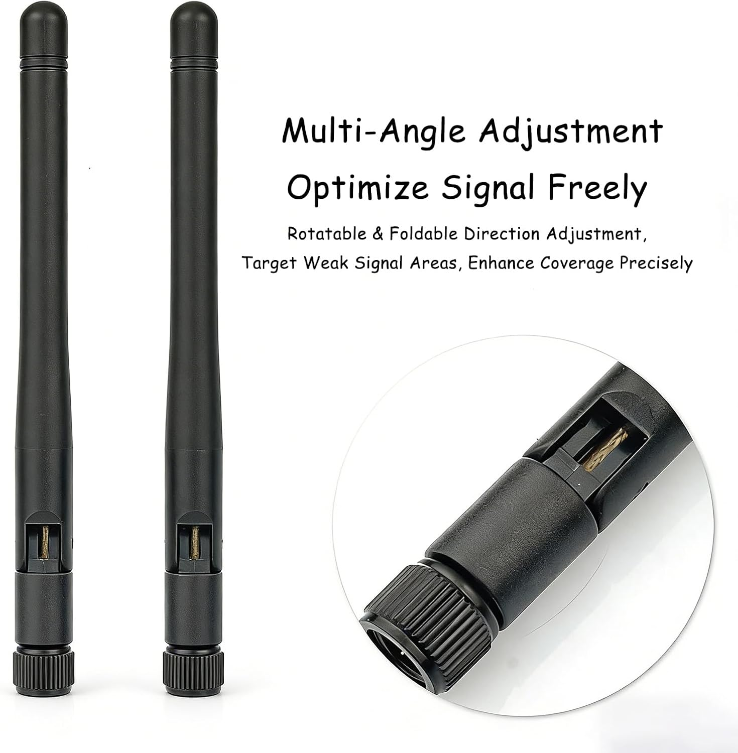 Wifi Antenna 2.4Ghz 5Ghz MIMO RP-SMA Male Aerial (2-Pack) Compatible with Desktop Computer Wifi Router Wireless Network Card USB Adapter Security IP Camera Video Surveillance Monitor System image number 4