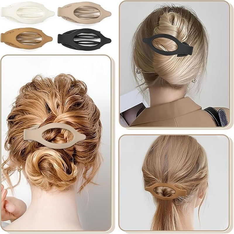 French Concord Lay Flat Claw Clips, 8Pcs French Concord Curved Flat Hair Clip,French Concord Flat Hair Clip Curved Hair Clip,French Concord Lay Flat Claw Clip,French Concord Claw Clip for Women,Set A - Set A image number 5