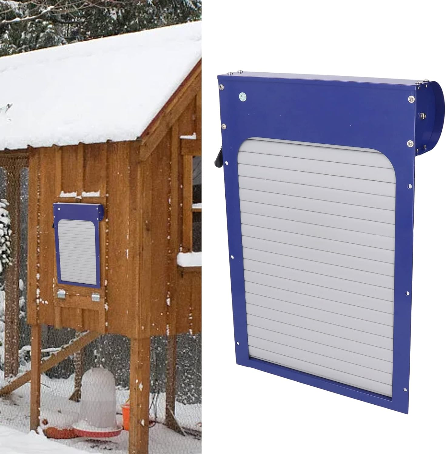 Automatic Chicken Coop Door, Battery Operated Aluminum Chicken Coops Door with Timer and HD LED Display, Auto Chicken Coop Door Opener for Suitable Size Chickens and Ducks image number 2