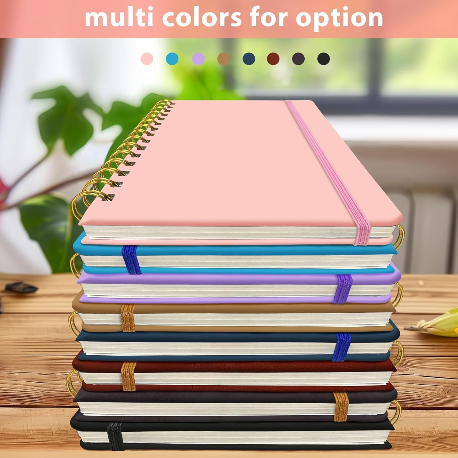 Spiral Notebook A5, 8.27"X5.7" Hardcover Notebook 160 Lined Pages Spiral Journal for Men Women Writing, Note Taking, Journaling, School, Work, Gift (Palepink)