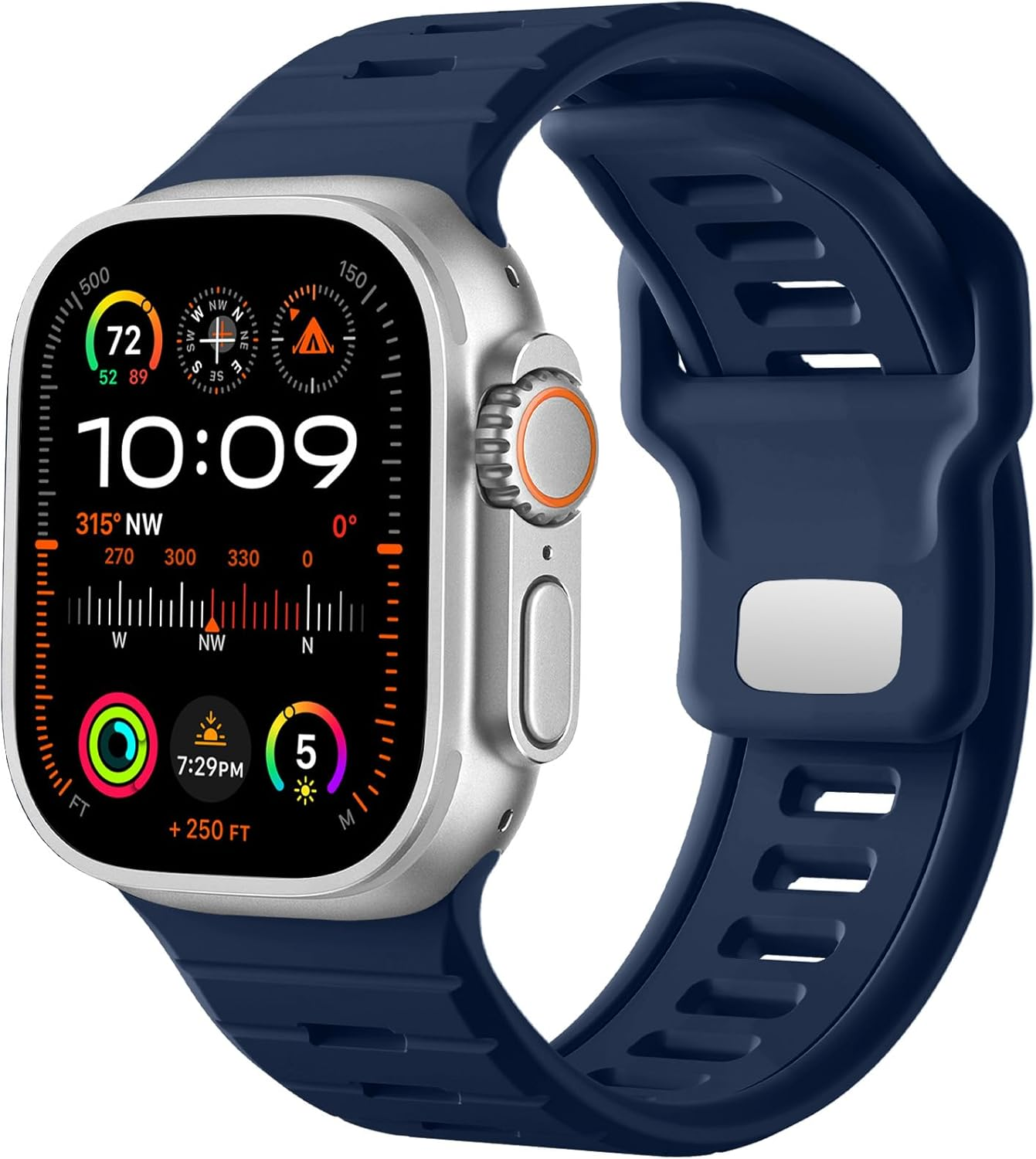 WJK Sport Bands Compatible with Apple Watch Ultra/Ultra 2 3 Band, Soft Silicone Sport Waterproof Replacement Strap for Iwatch Series 11 10 9 8 7 6 5 4 3 2 1 SE 49Mm 46Mm 45Mm 44Mm 42Mm, Multi Colors - Black image number 4